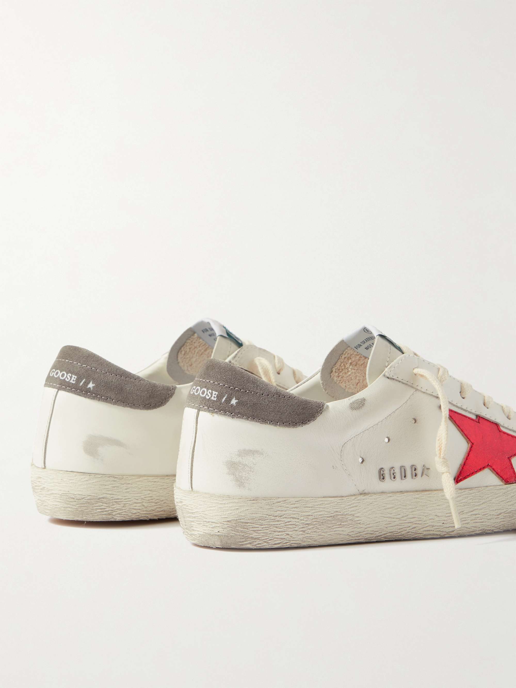 GOLDEN GOOSE Superstar Distressed Leather and Suede Sneakers