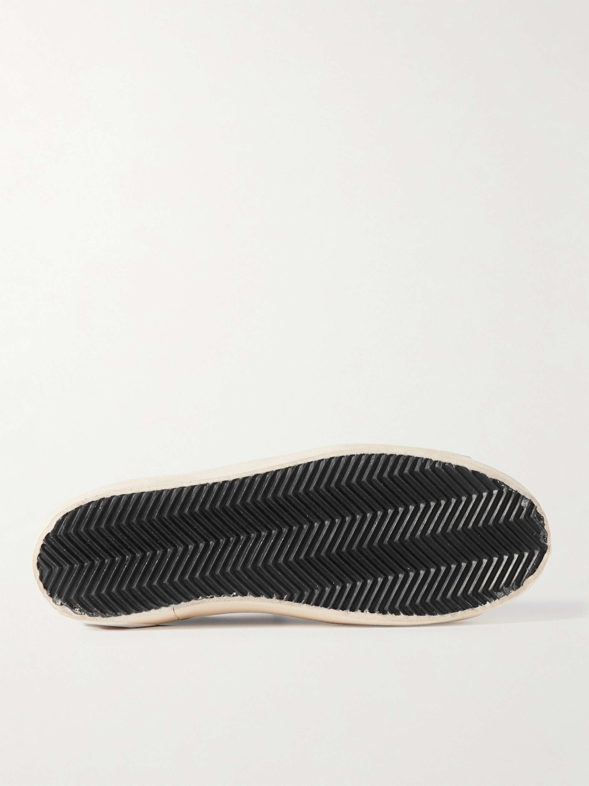 GOLDEN GOOSE Super-Star Distressed Suede-Trimmed Leather Sneakers