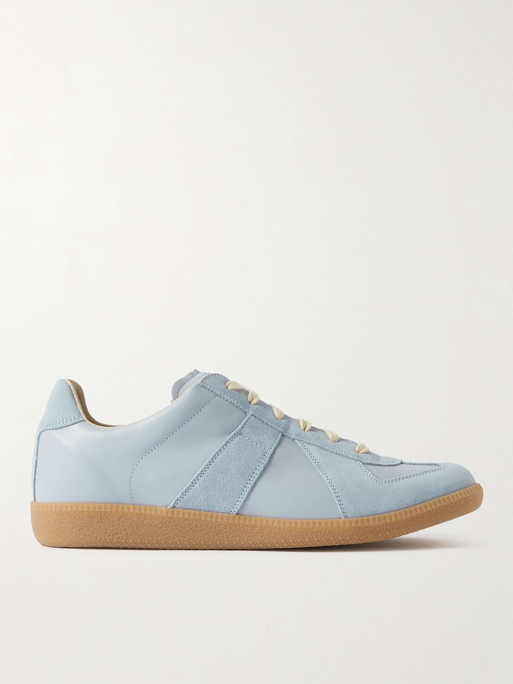 MAISON MARGIELA Replica Leather and Suede Sneakers for Men | MR PORTER