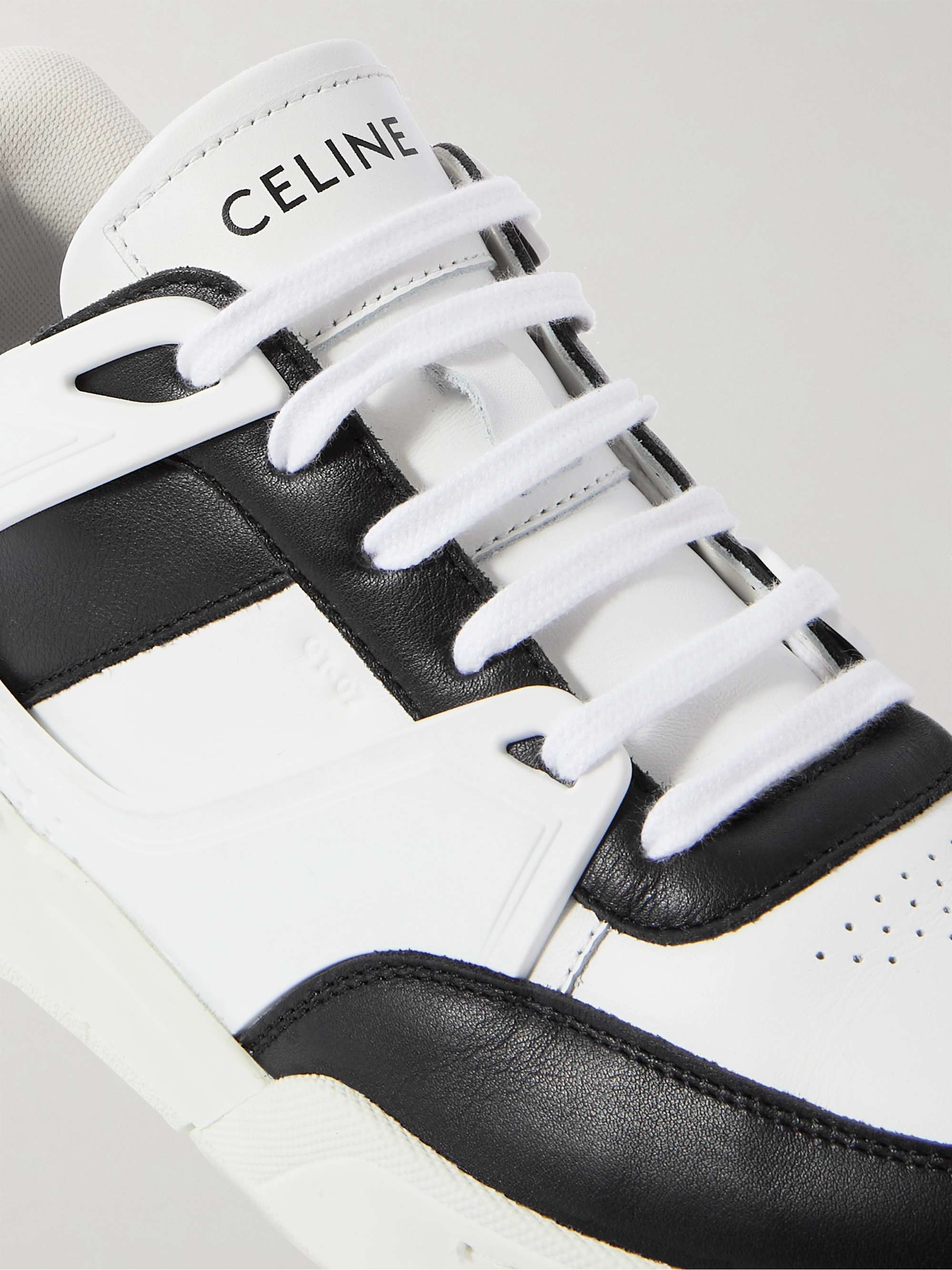 CELINE HOMME CT-07 고무 트리밍 가죽 스니커즈