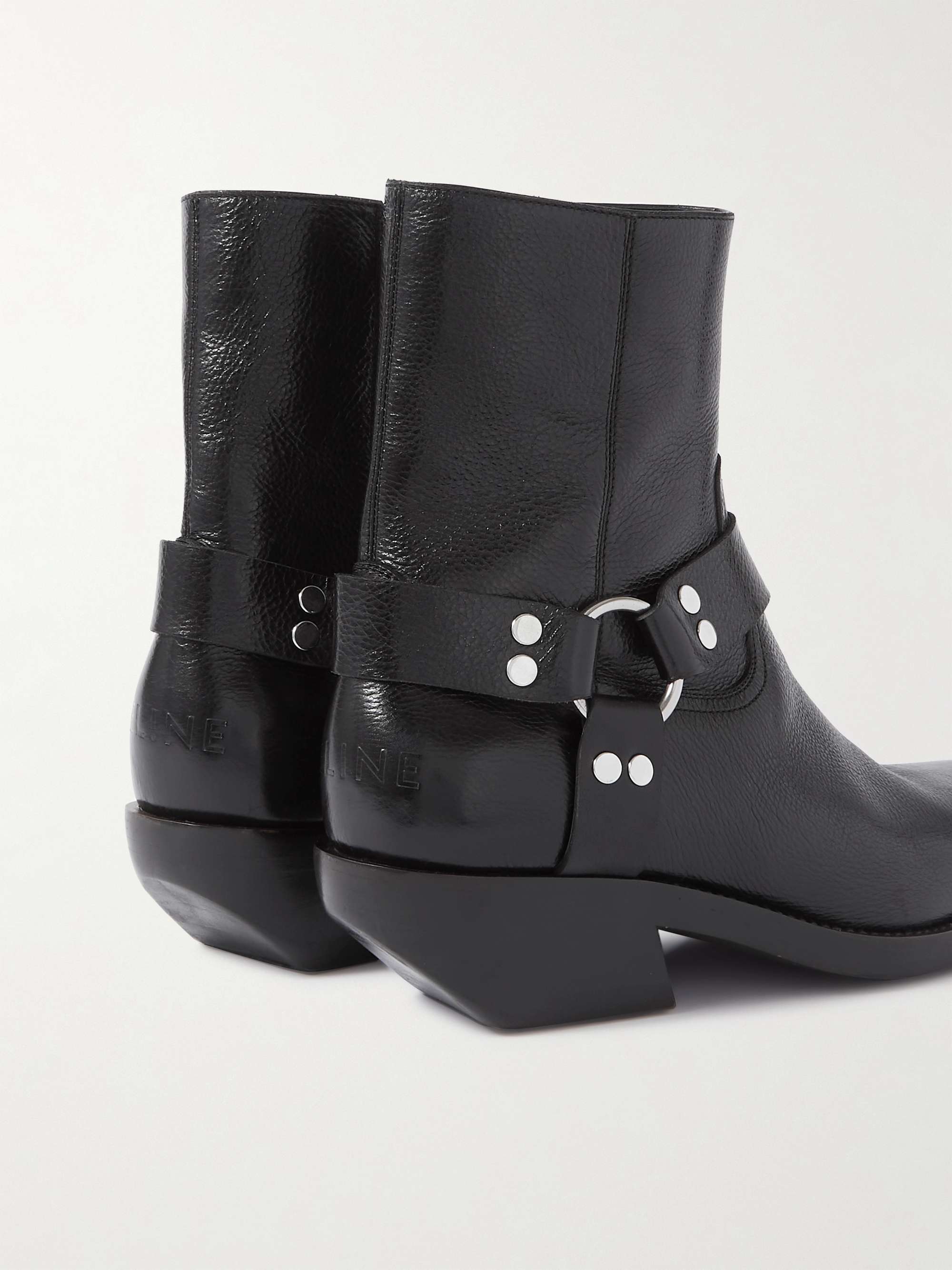 CELINE HOMME Embellished Leather Boots