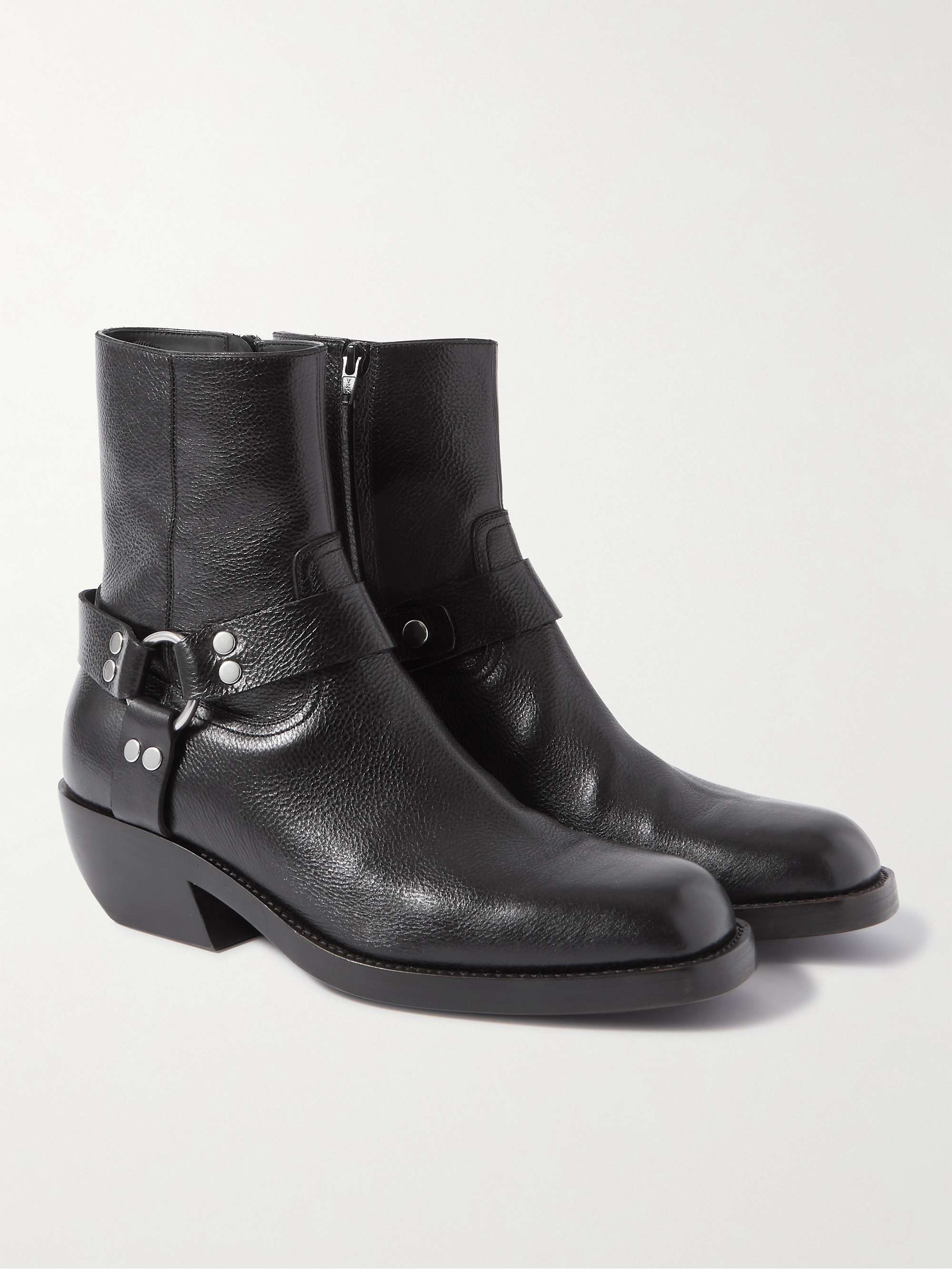 CELINE HOMME Embellished Leather Boots