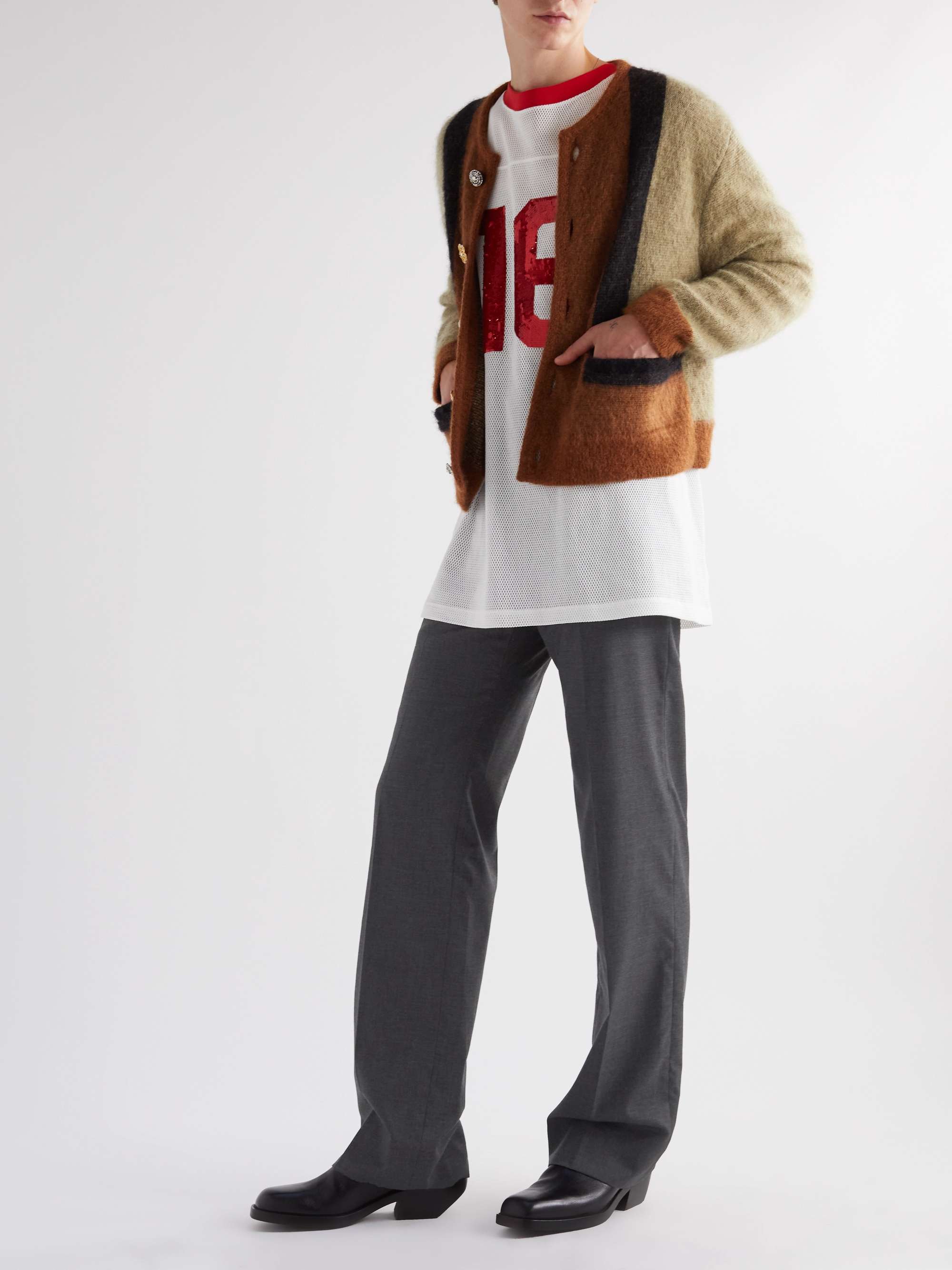 CELINE HOMME Embellished Leather Boots