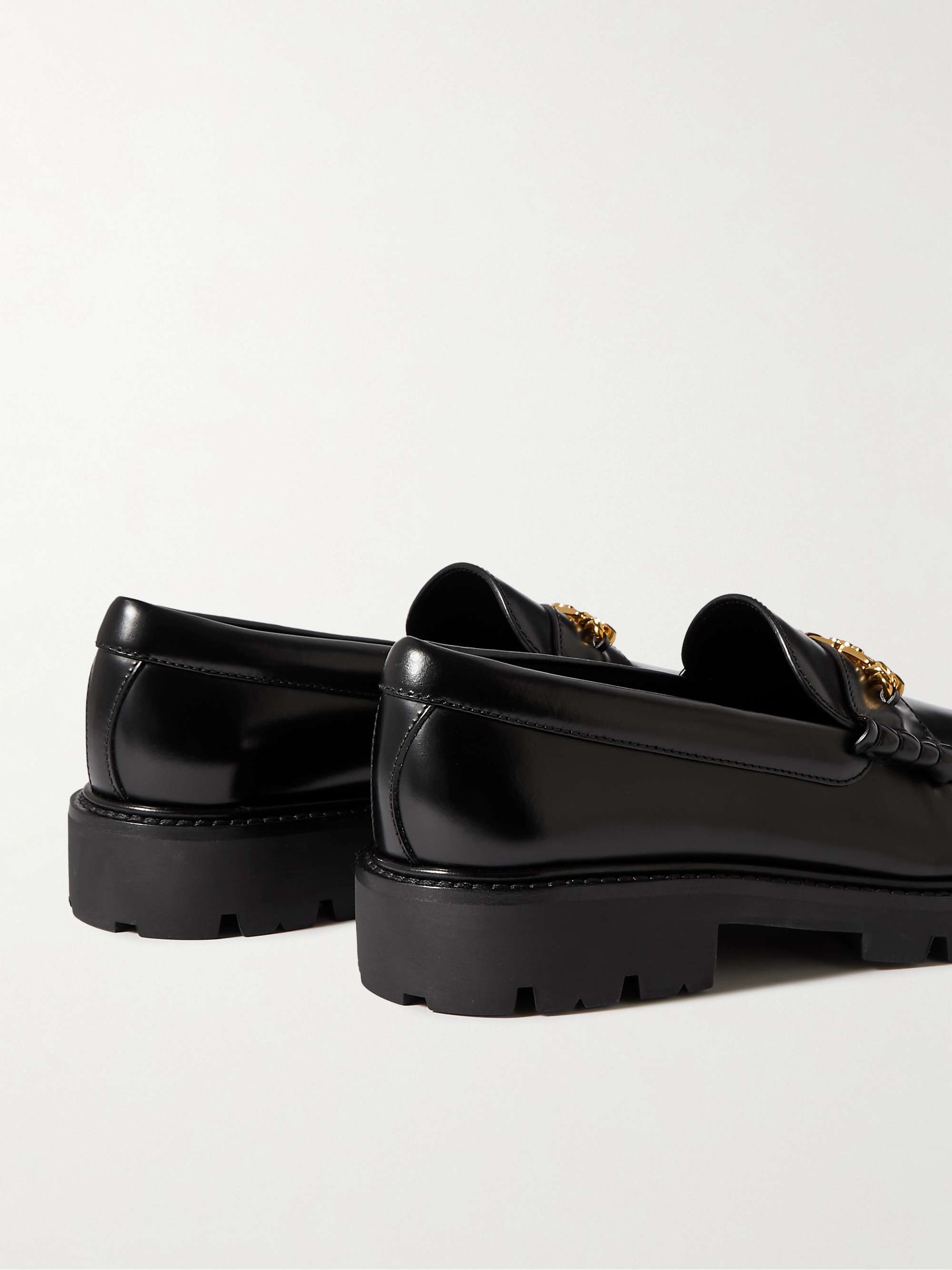 CELINE HOMME Triomphe Embellished Leather Loafers for Men | MR PORTER