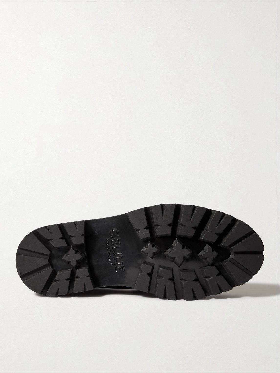 Celine Triomphe Embellished Leather Loafers In Black