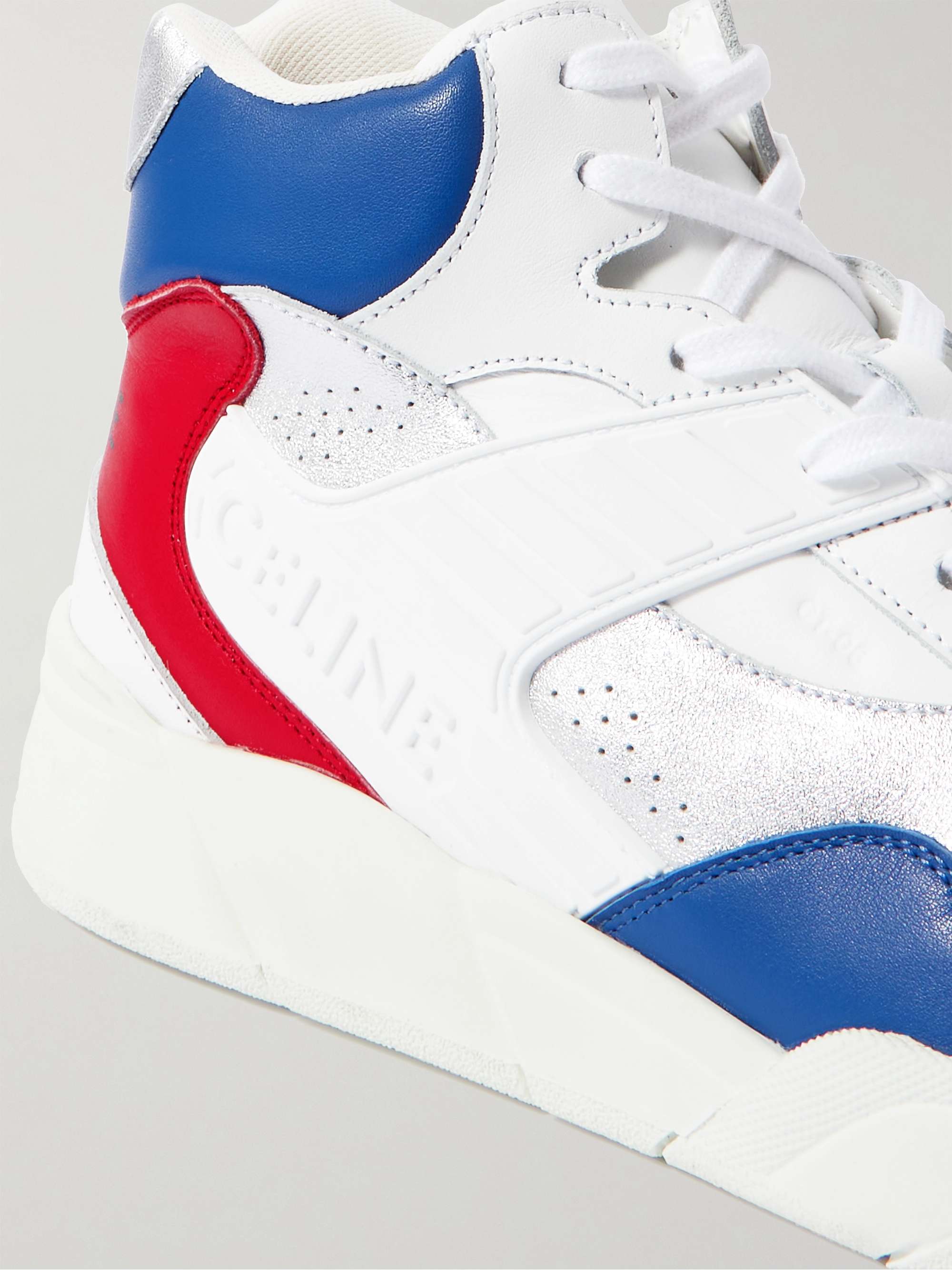 CELINE HOMME CT-06 Rubber-Trimmed Leather High-Top Sneakers