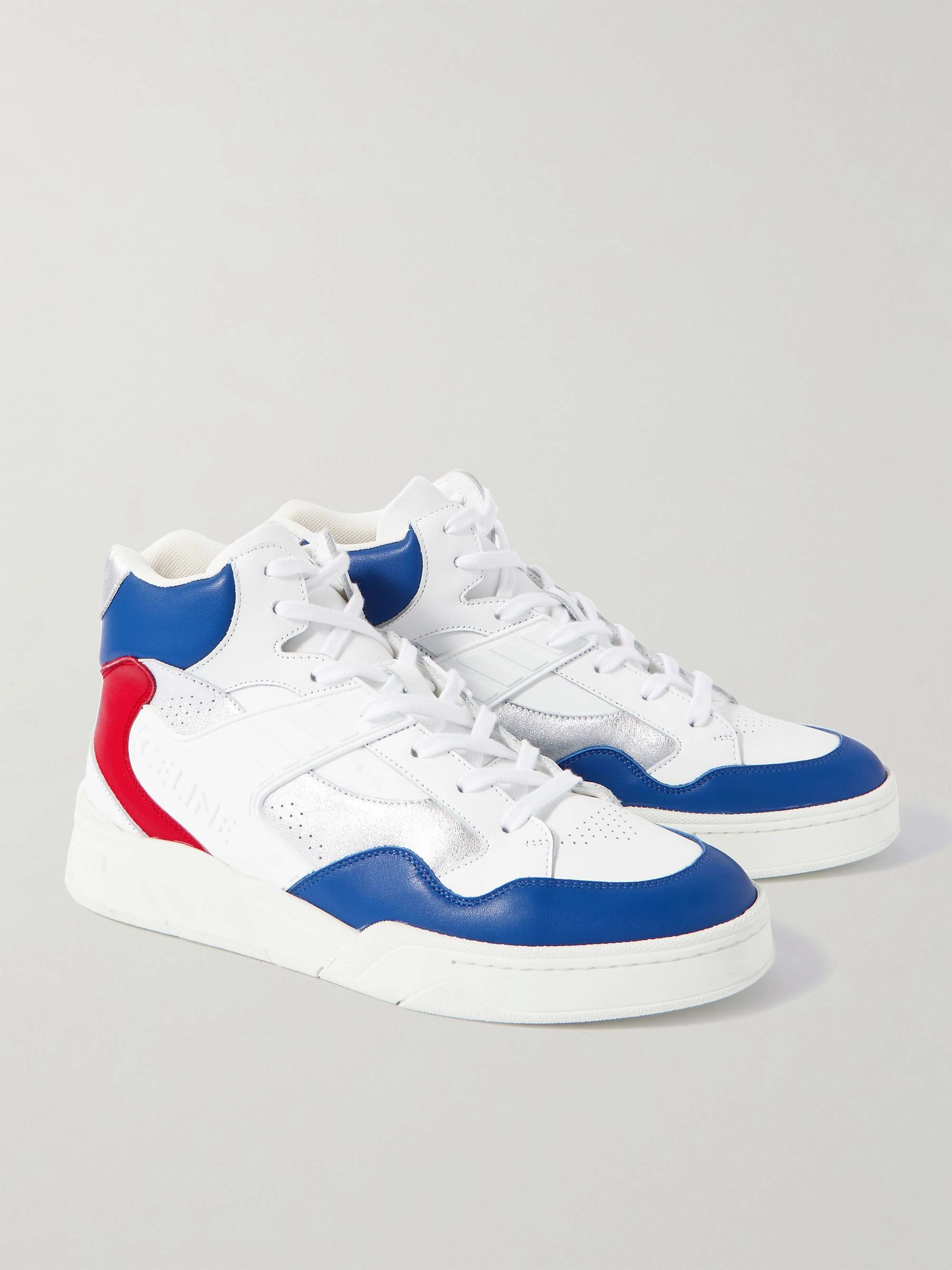 CELINE HOMME CT-06 Rubber-Trimmed Leather High-Top Sneakers