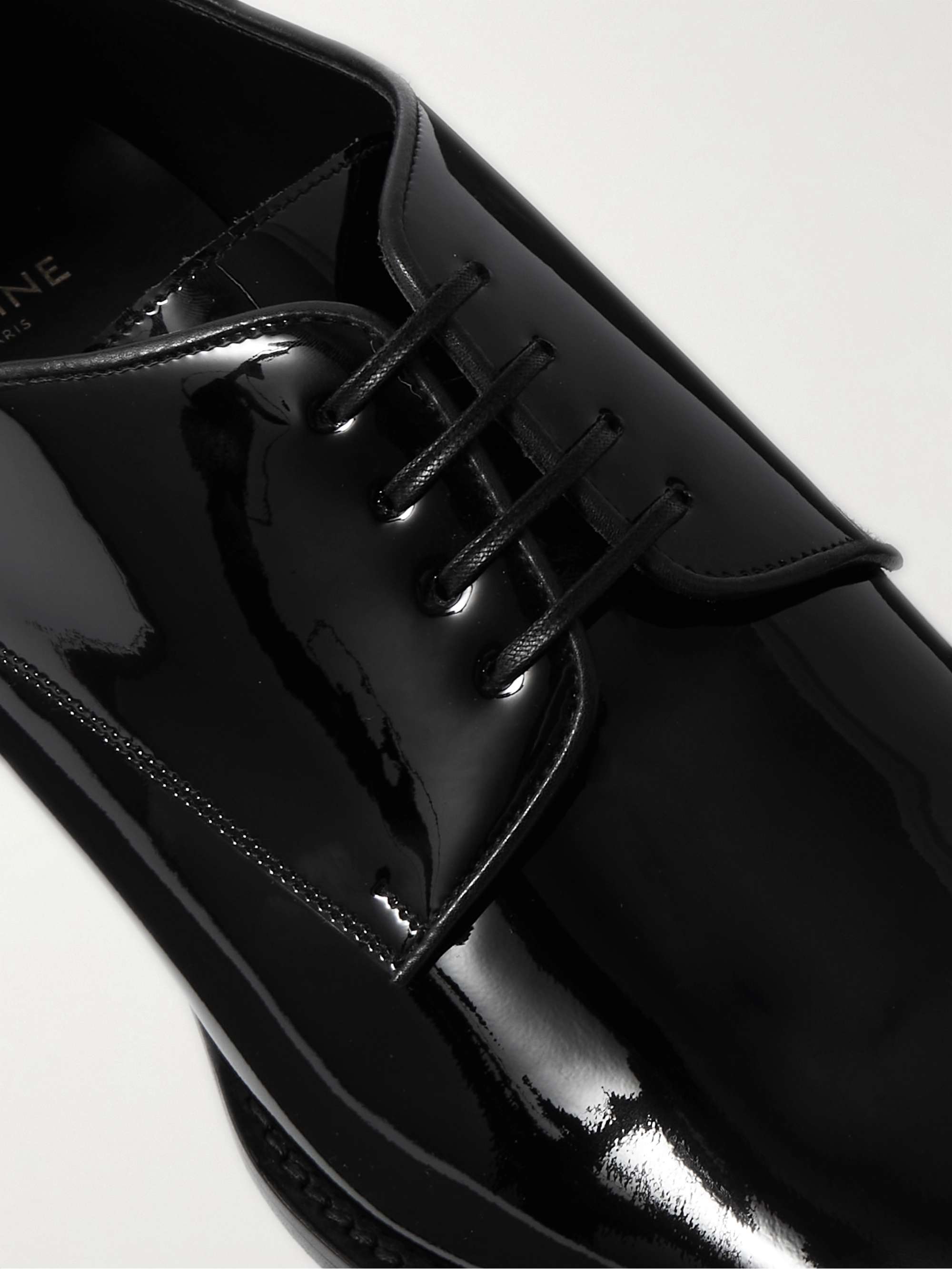 CELINE HOMME Patent-Leather Derby Shoes