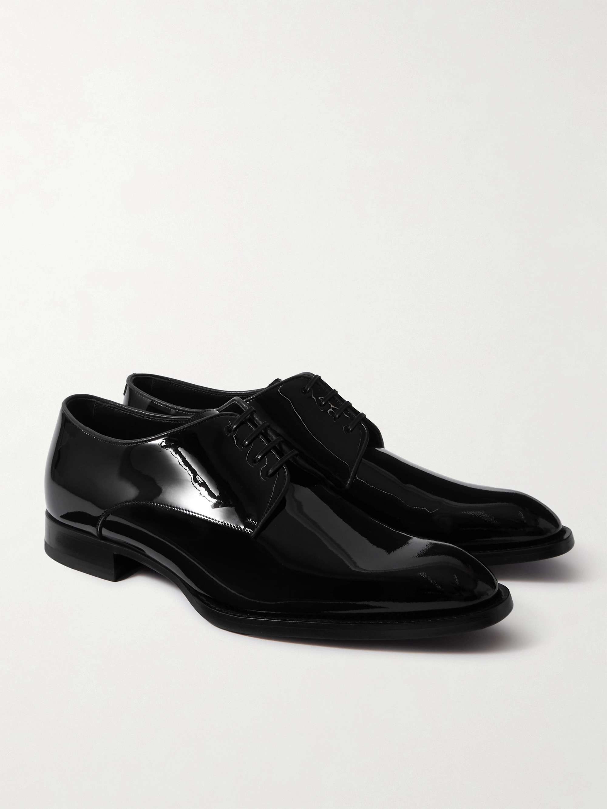 CELINE HOMME Patent-Leather Derby Shoes