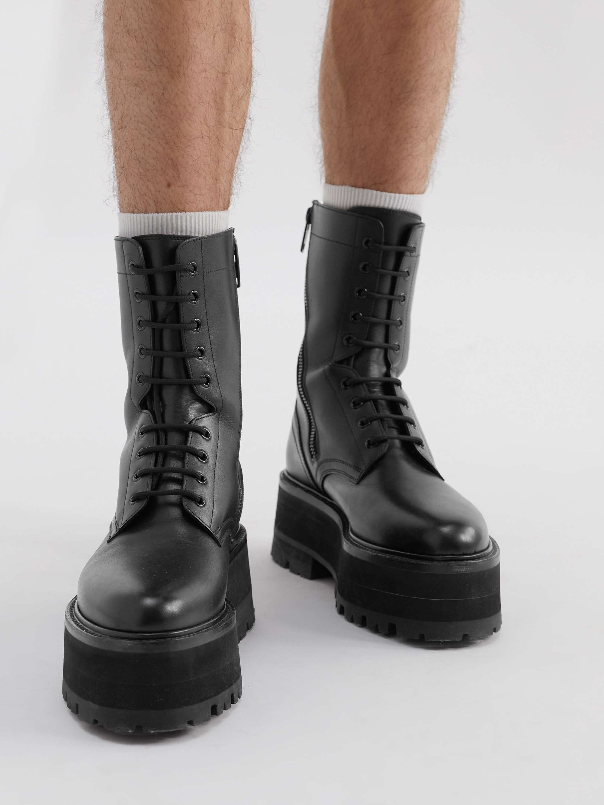 CELINE HOMME Leather Platform Boots