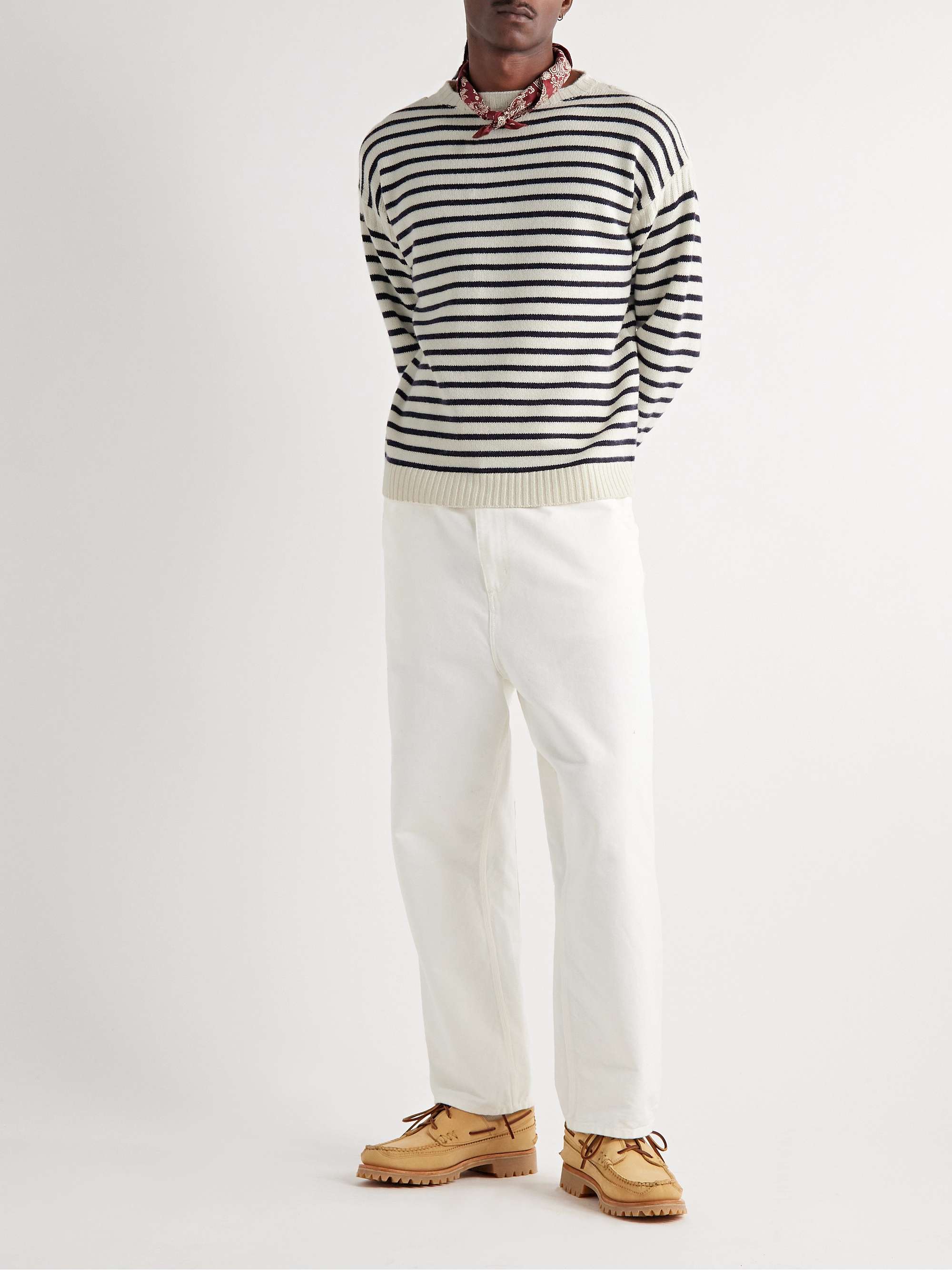 ALEX MILL Harbor Striped Merino Wool Sweater