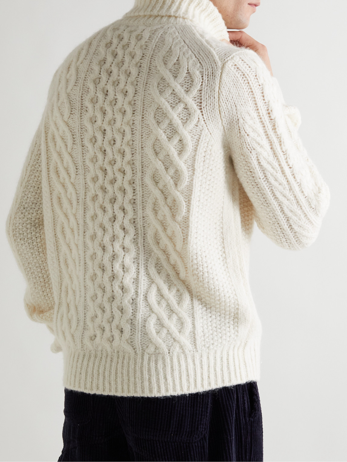 Shop Alex Mill Cable-knit Rollneck Sweater In Neutrals