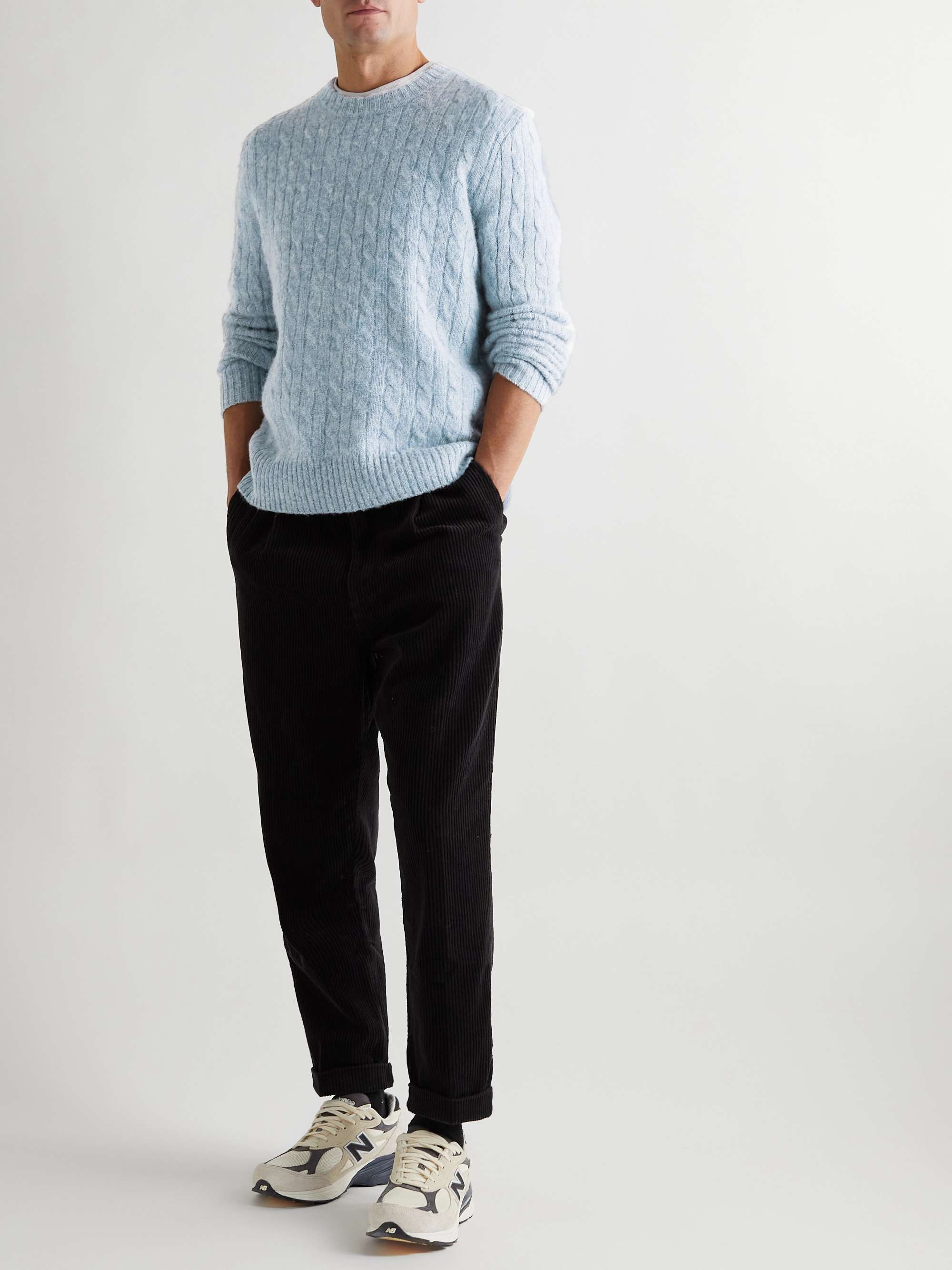 ALEX MILL Pilly Cable-Knit Merino Wool-Blend Sweater
