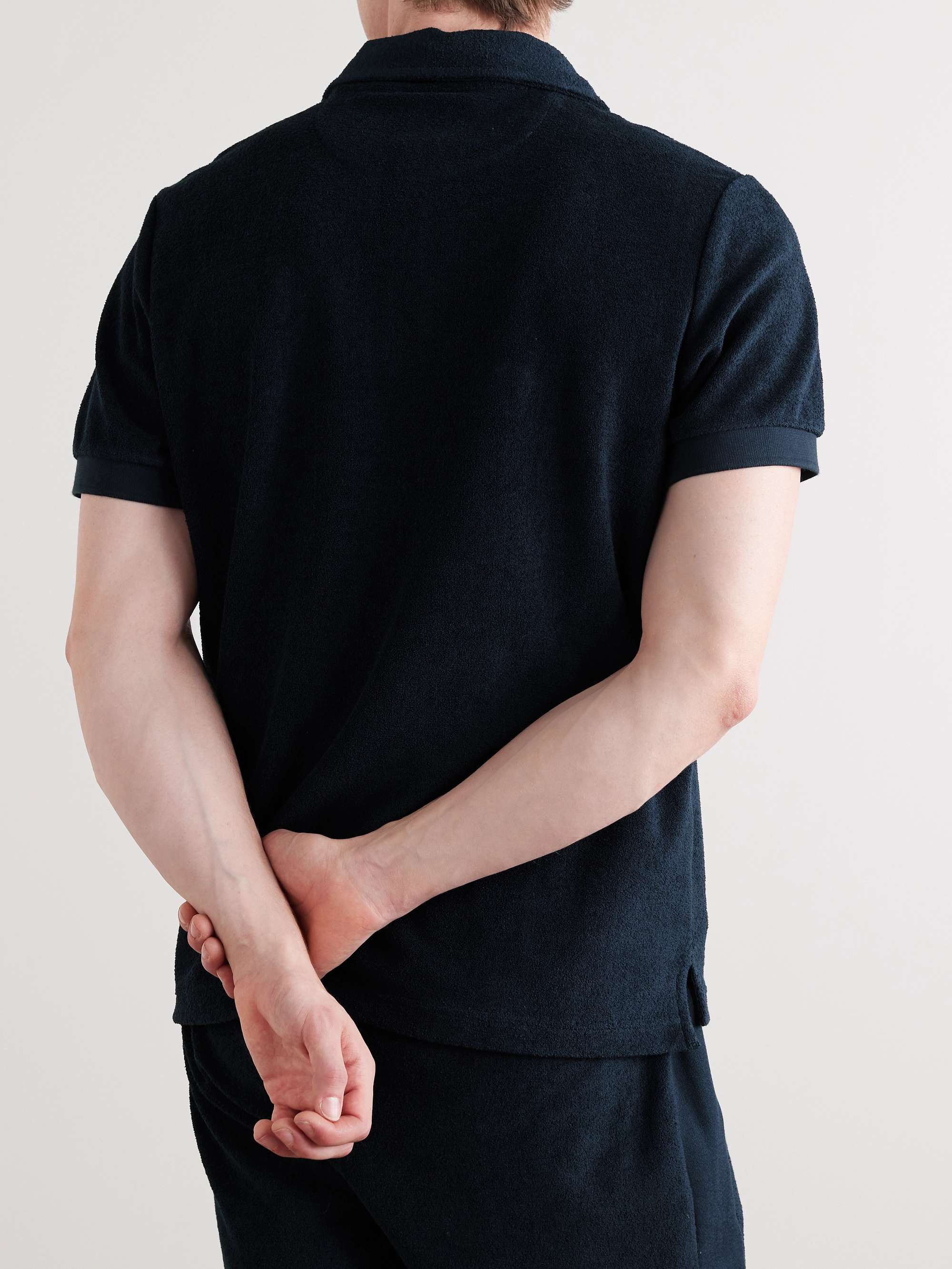 BELSTAFF Tether Logo-Appliquéd Cotton-Blend Terry Polo Shirt