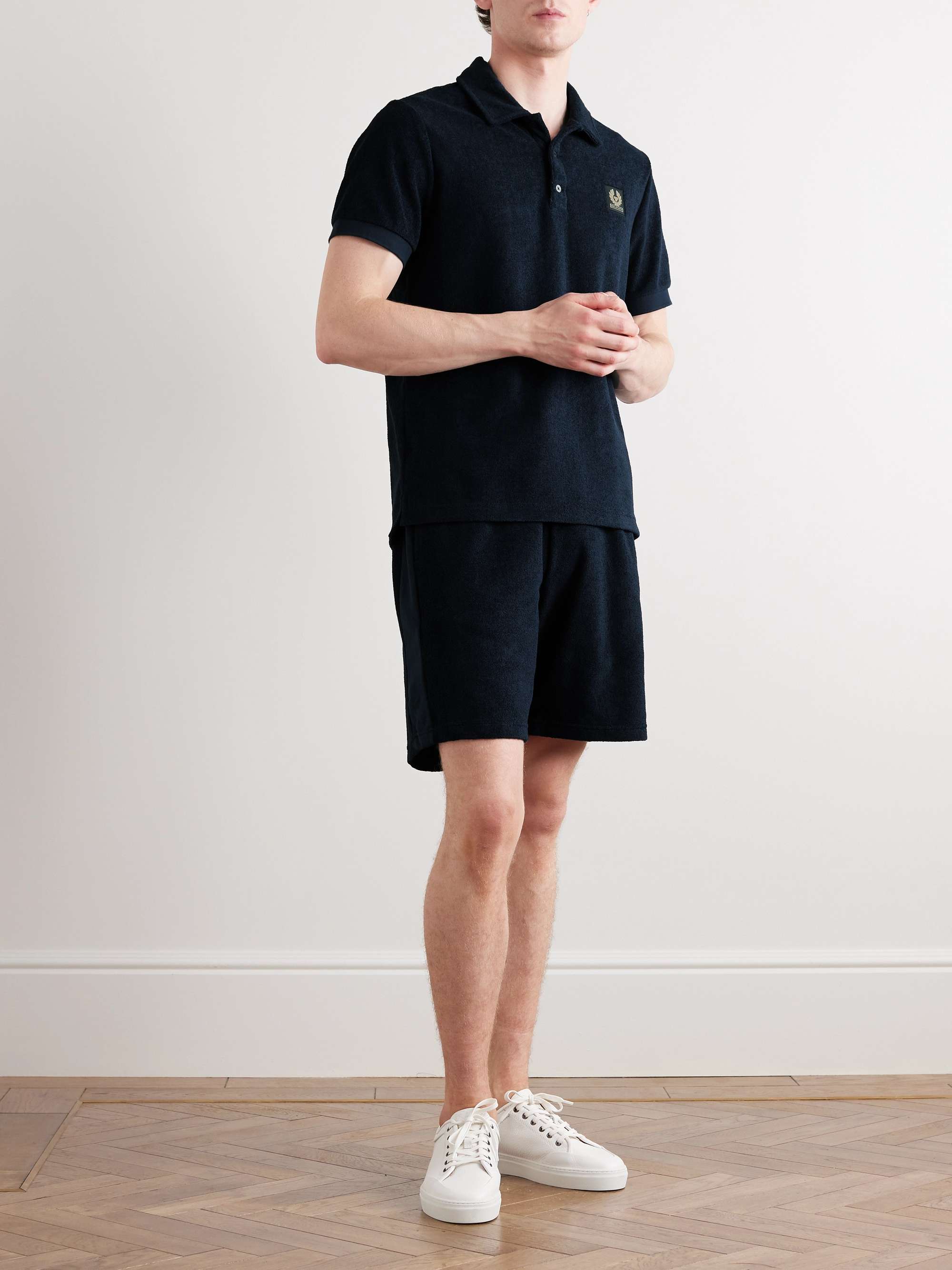 BELSTAFF Tether Logo-Appliquéd Cotton-Blend Terry Polo Shirt
