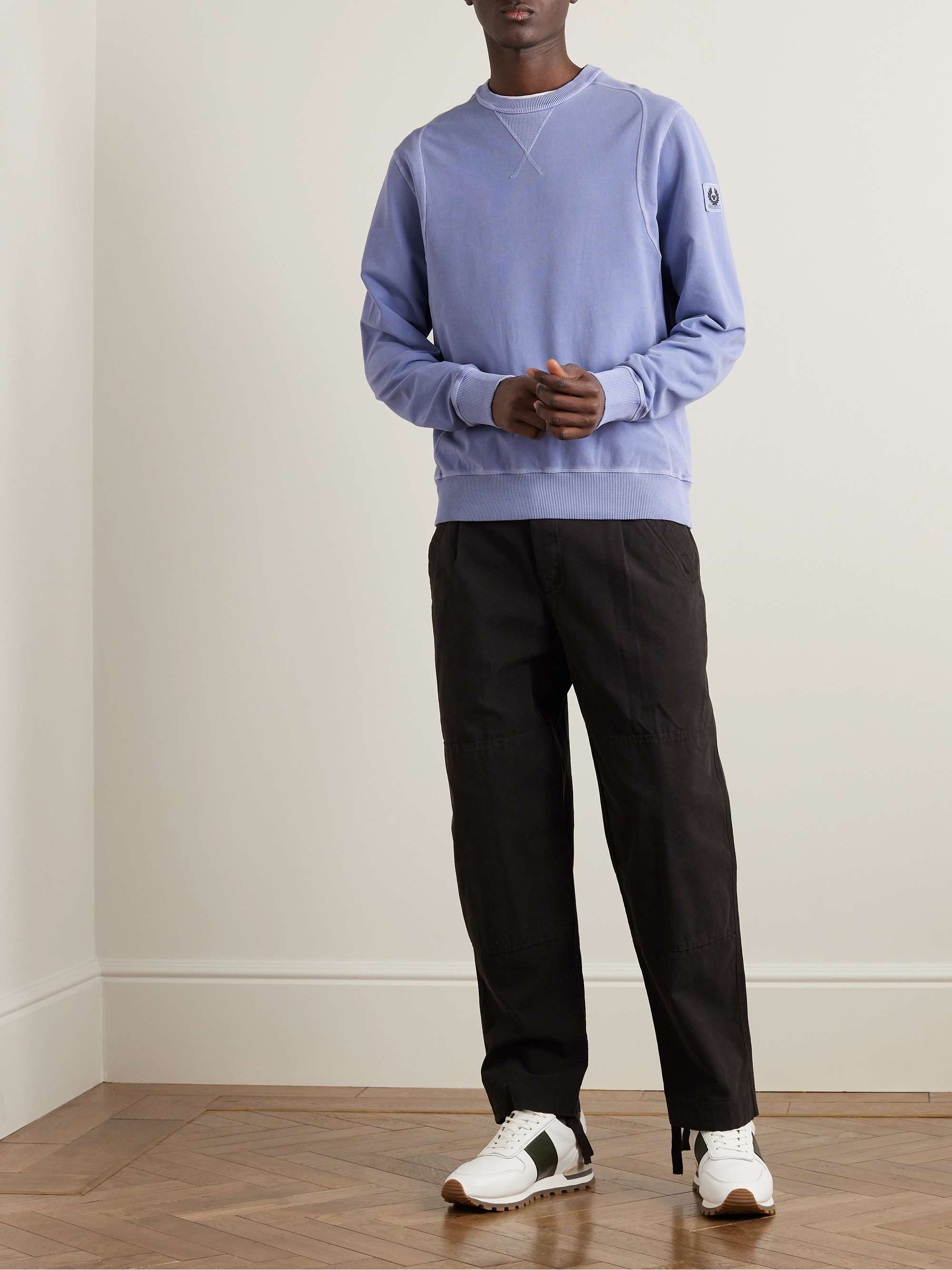 BELSTAFF Garment-Dyed Stretch Cotton-Jersey Sweatshirt