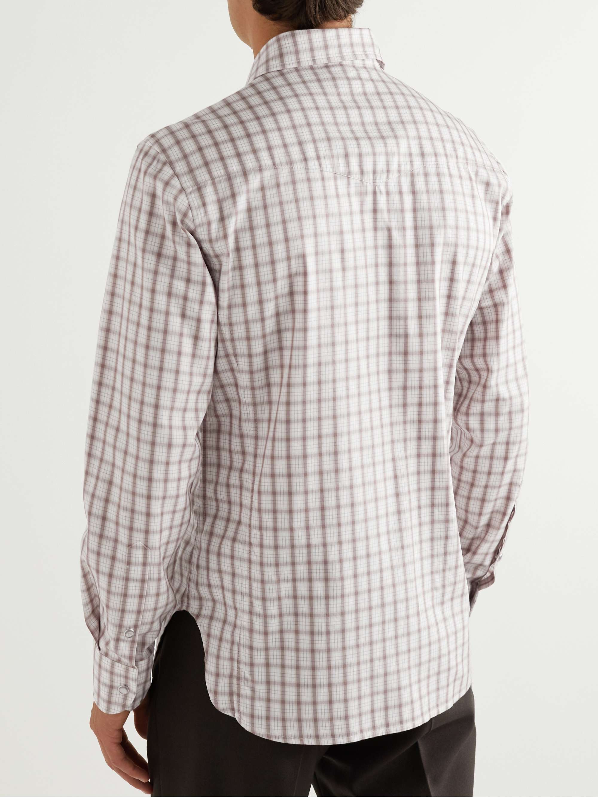 TOM FORD Slim-Fit Gingham Cotton-Poplin Western Shirt