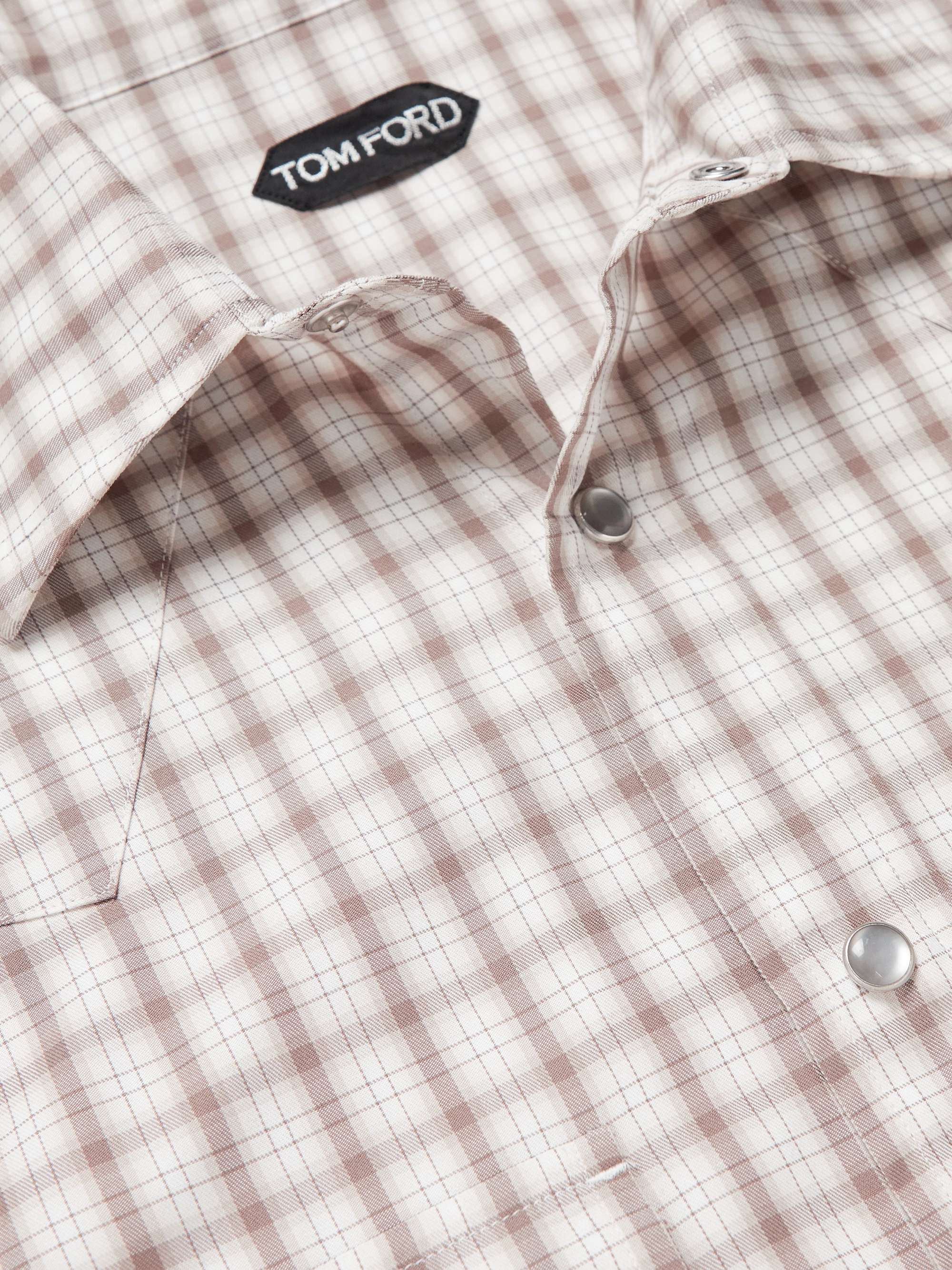 TOM FORD Slim-Fit Gingham Cotton-Poplin Western Shirt