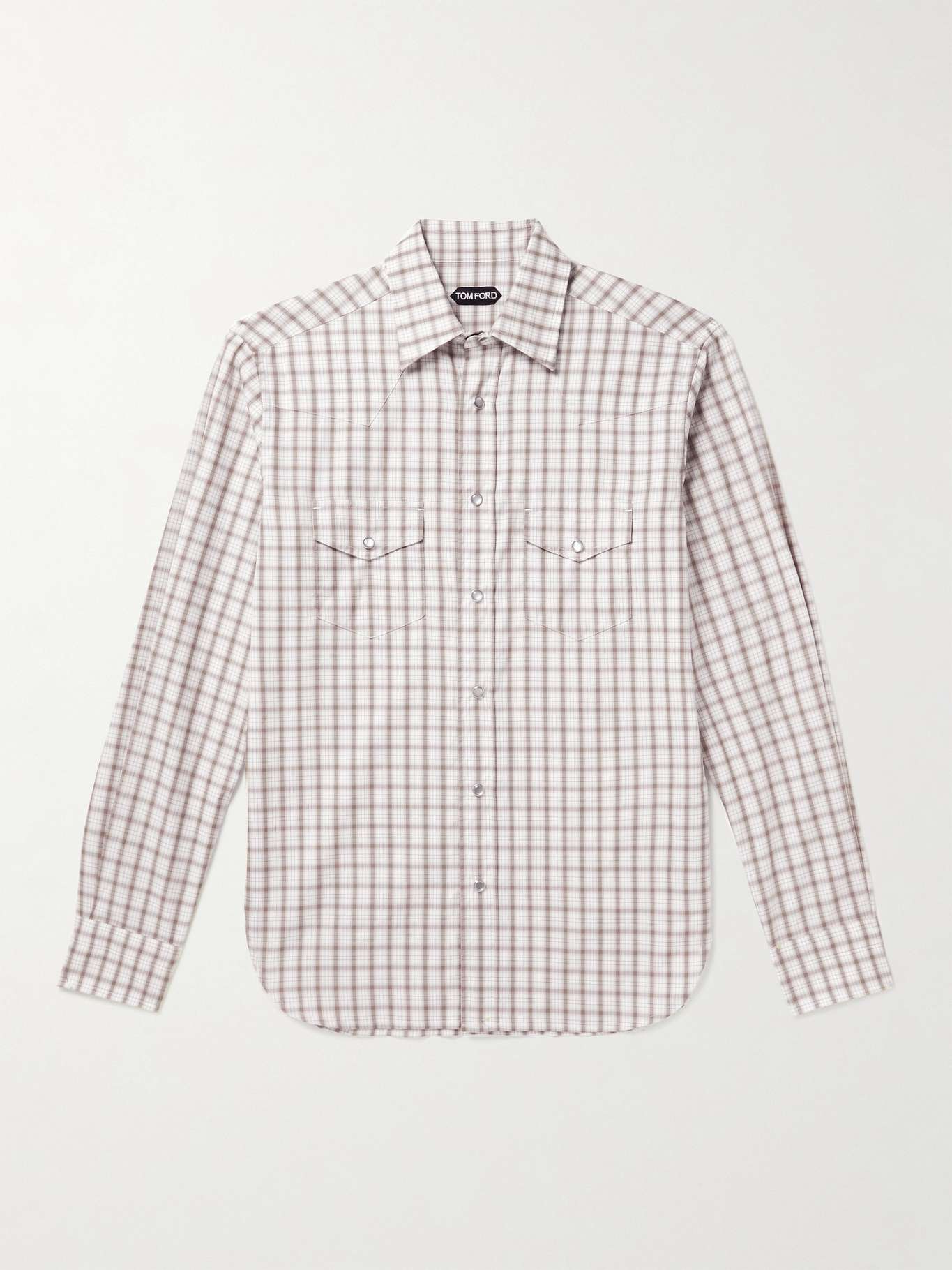 TOM FORD Slim-Fit Gingham Cotton-Poplin Western Shirt | MR PORTER