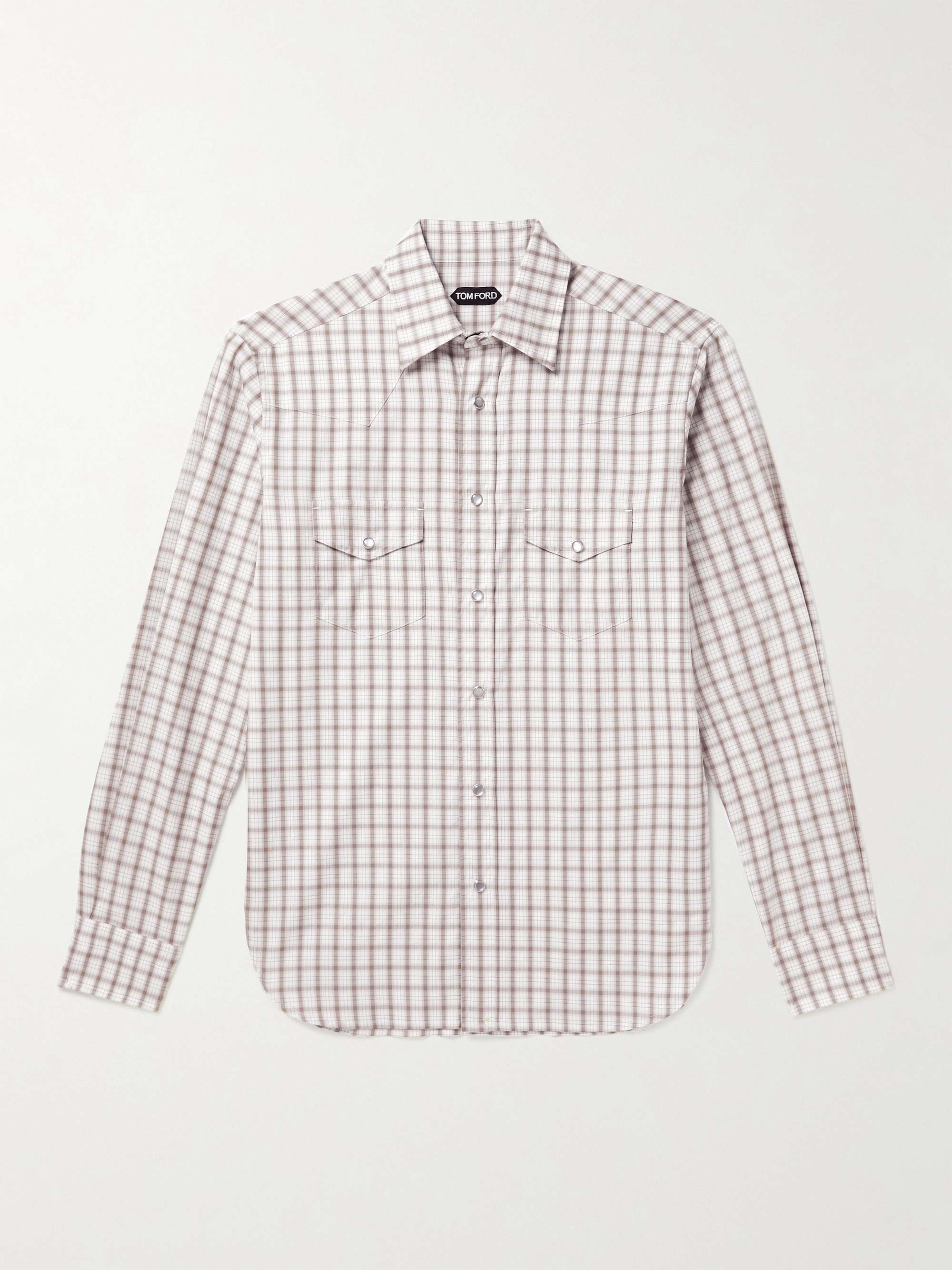 TOM FORD Slim-Fit Gingham Cotton-Poplin Western Shirt