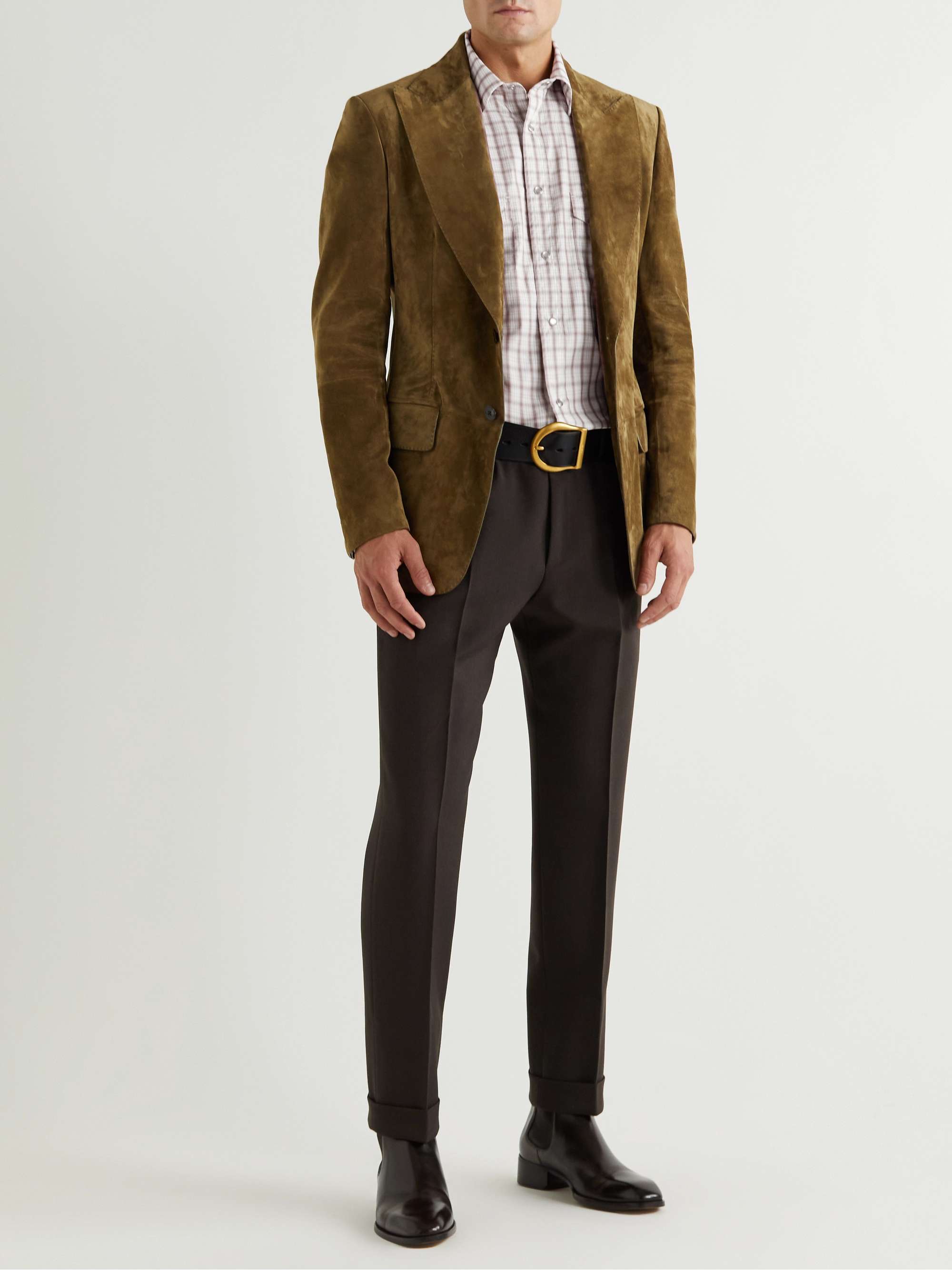 TOM FORD Slim-Fit Gingham Cotton-Poplin Western Shirt