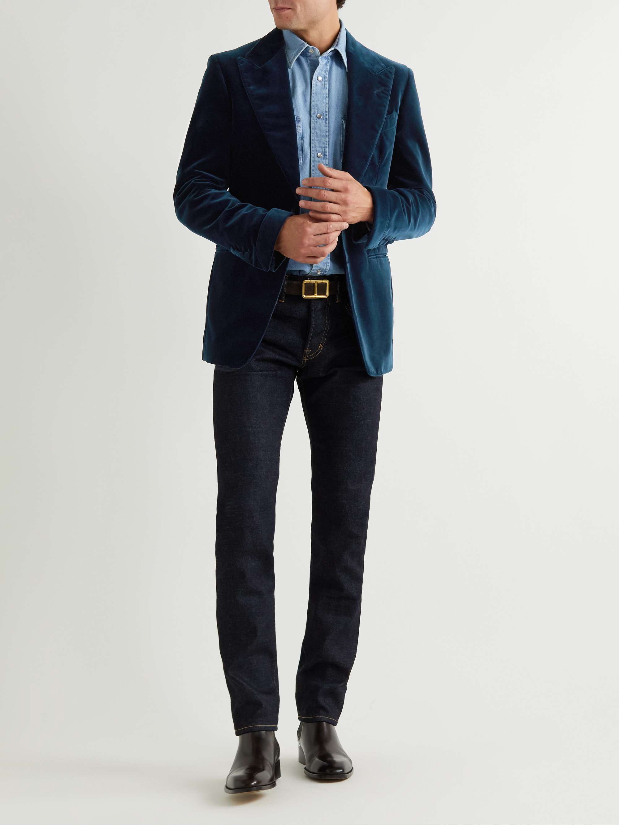 TOM FORD Slim-Fit Cotton-Velvet Blazer for Men