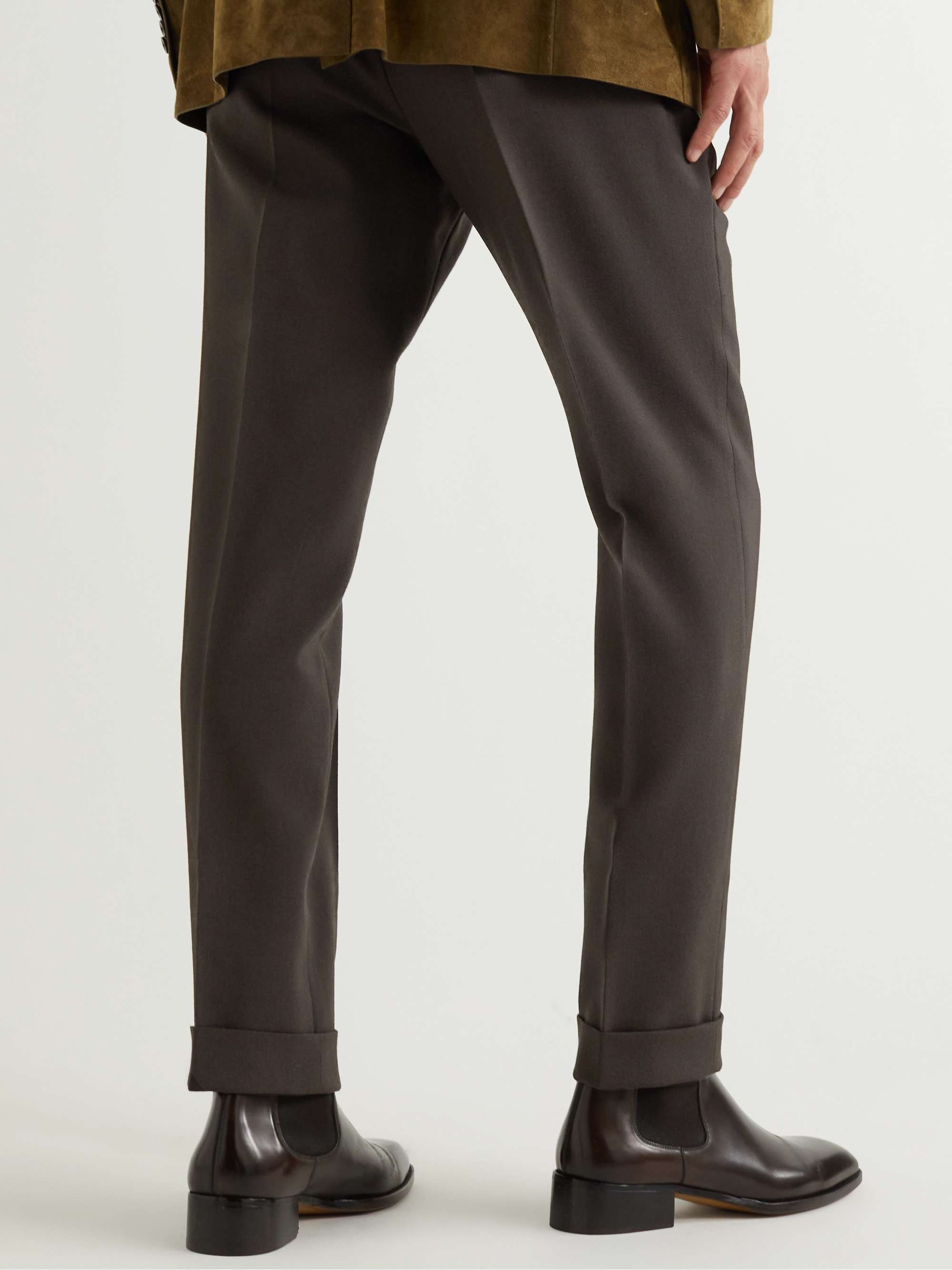 TOM FORD Straight-Leg Pleated Mohair and Wool-Blend Trousers for Men ...