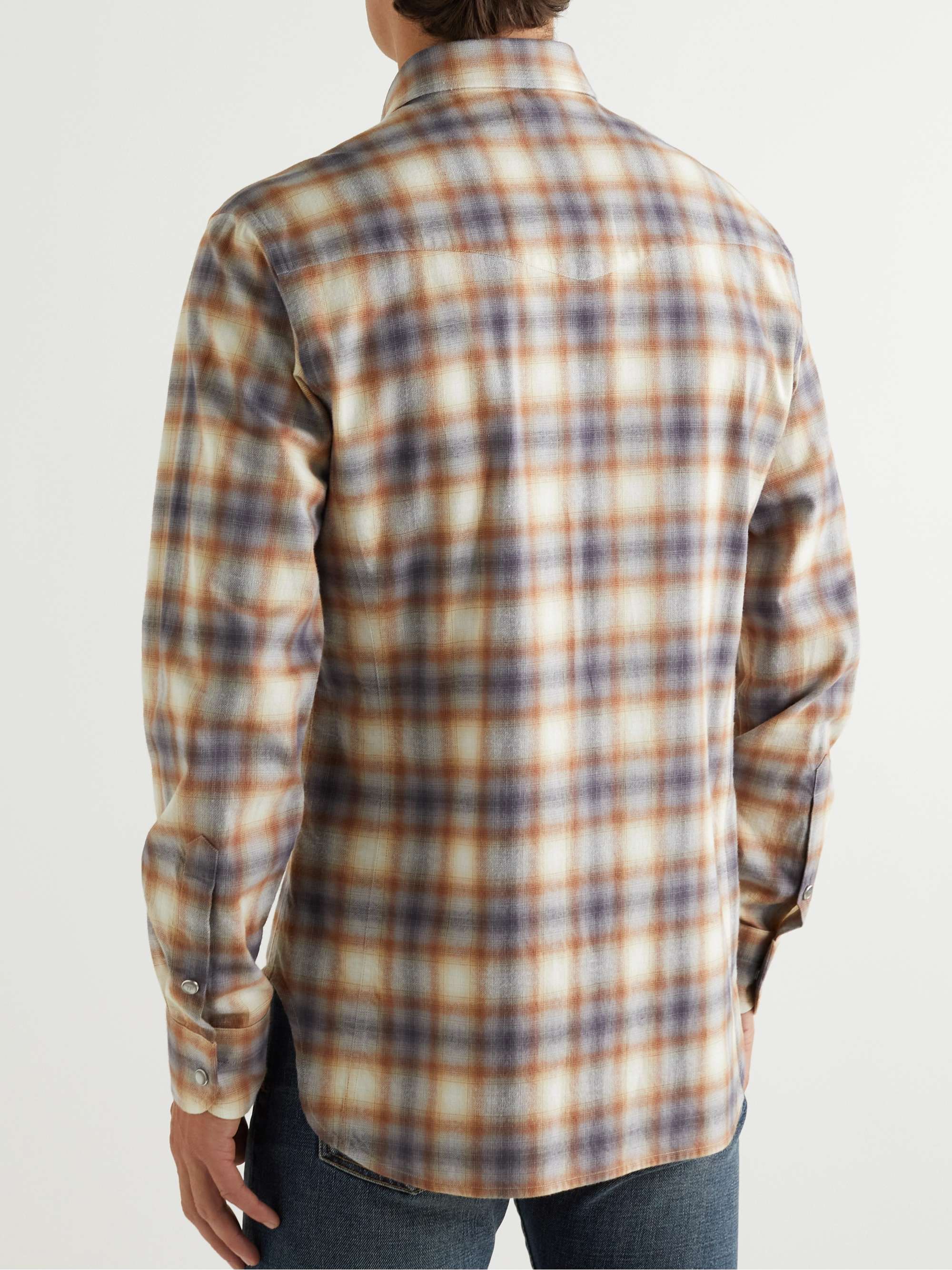 TOM FORD Slim-Fit Checked Cotton-Flannel Western Shirt