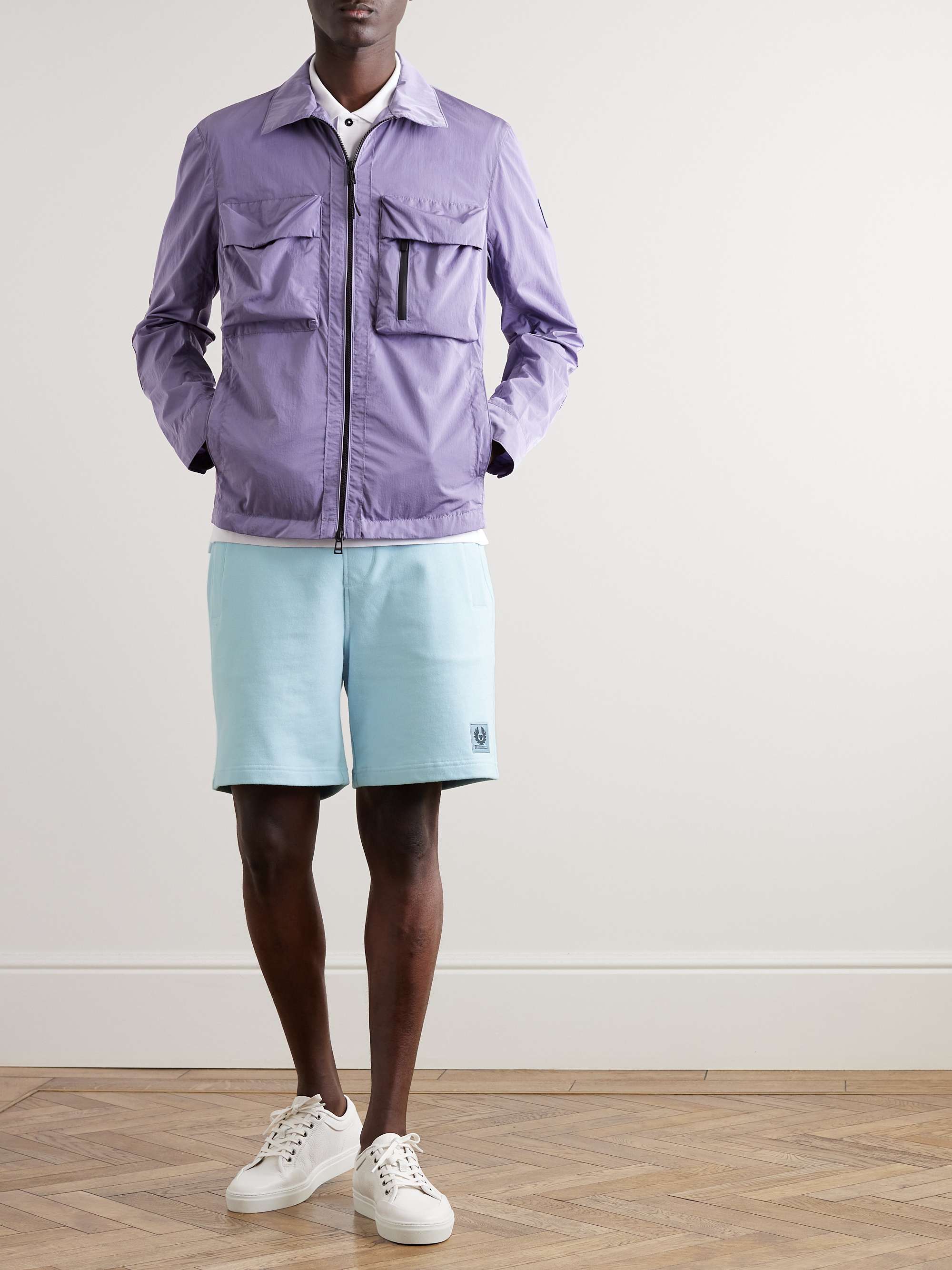 BELSTAFF Logo-Appliquéd Cotton-Jersey Drawstring Shorts