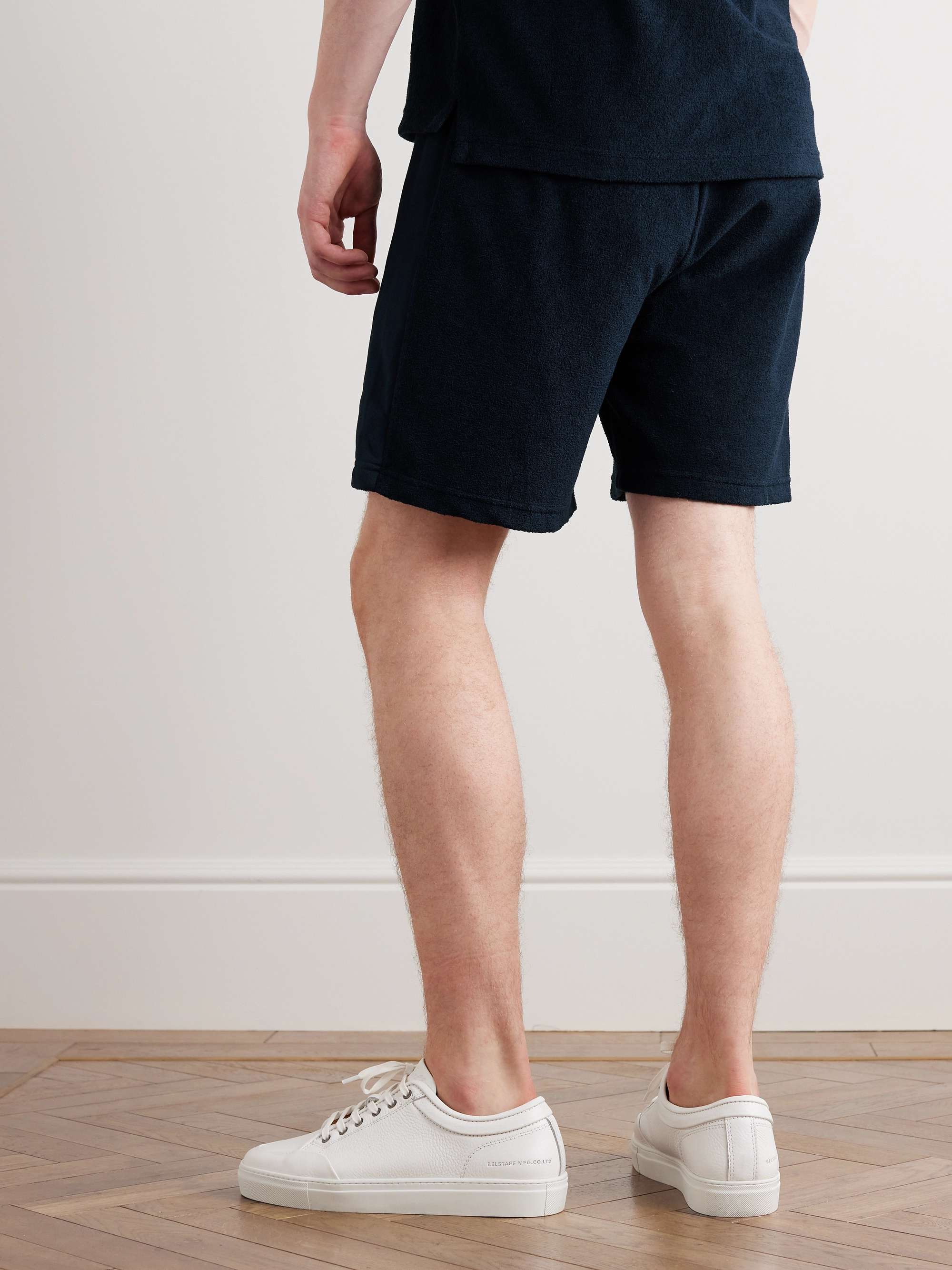 BELSTAFF Trawler Straight-Leg Cotton-Blend Terry Drawstring Shorts