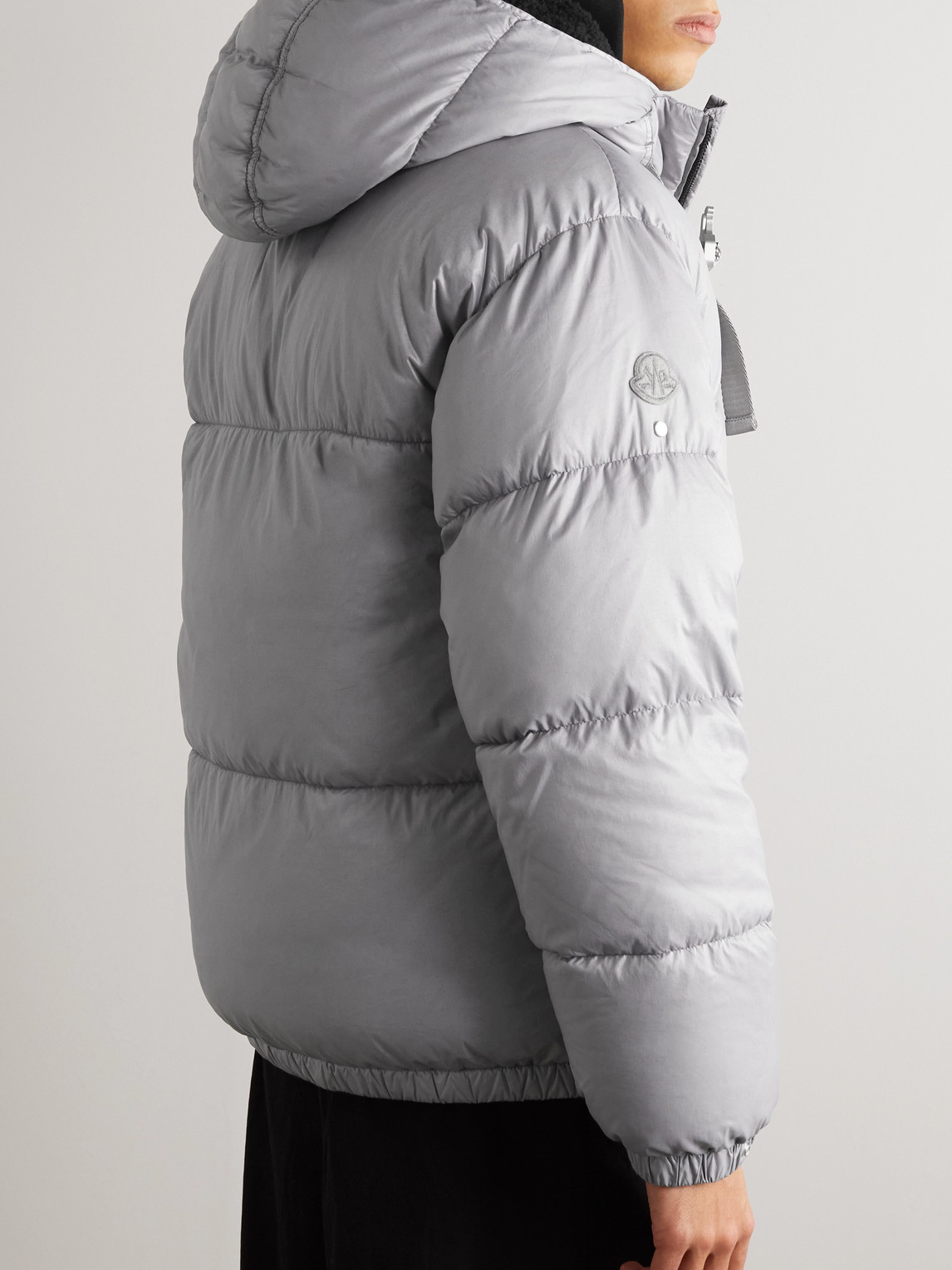 Shop Moncler Genius 6 Moncler 1017 Alyx 9sm Quilted Shell Hooded Down Jacket With Detachable Liner In Gray