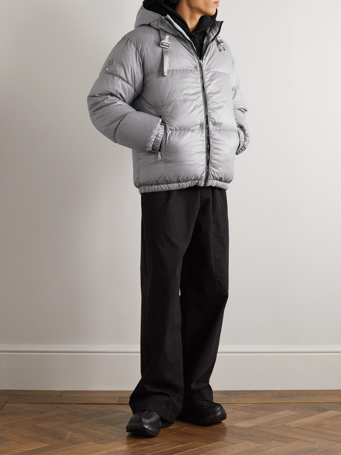 Moncler Genius 6 Moncler 1017 Alyx 9sm Quilted Shell Hooded Down Jacket In Gray
