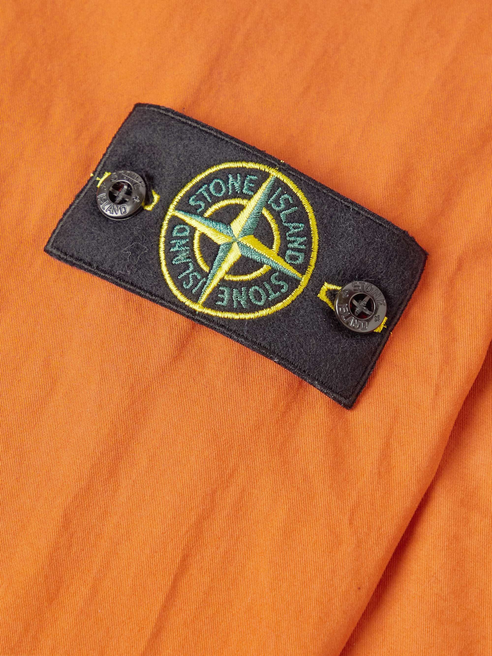 STONE ISLAND Logo-Appliquéd Cotton-Blend Twill Overshirt