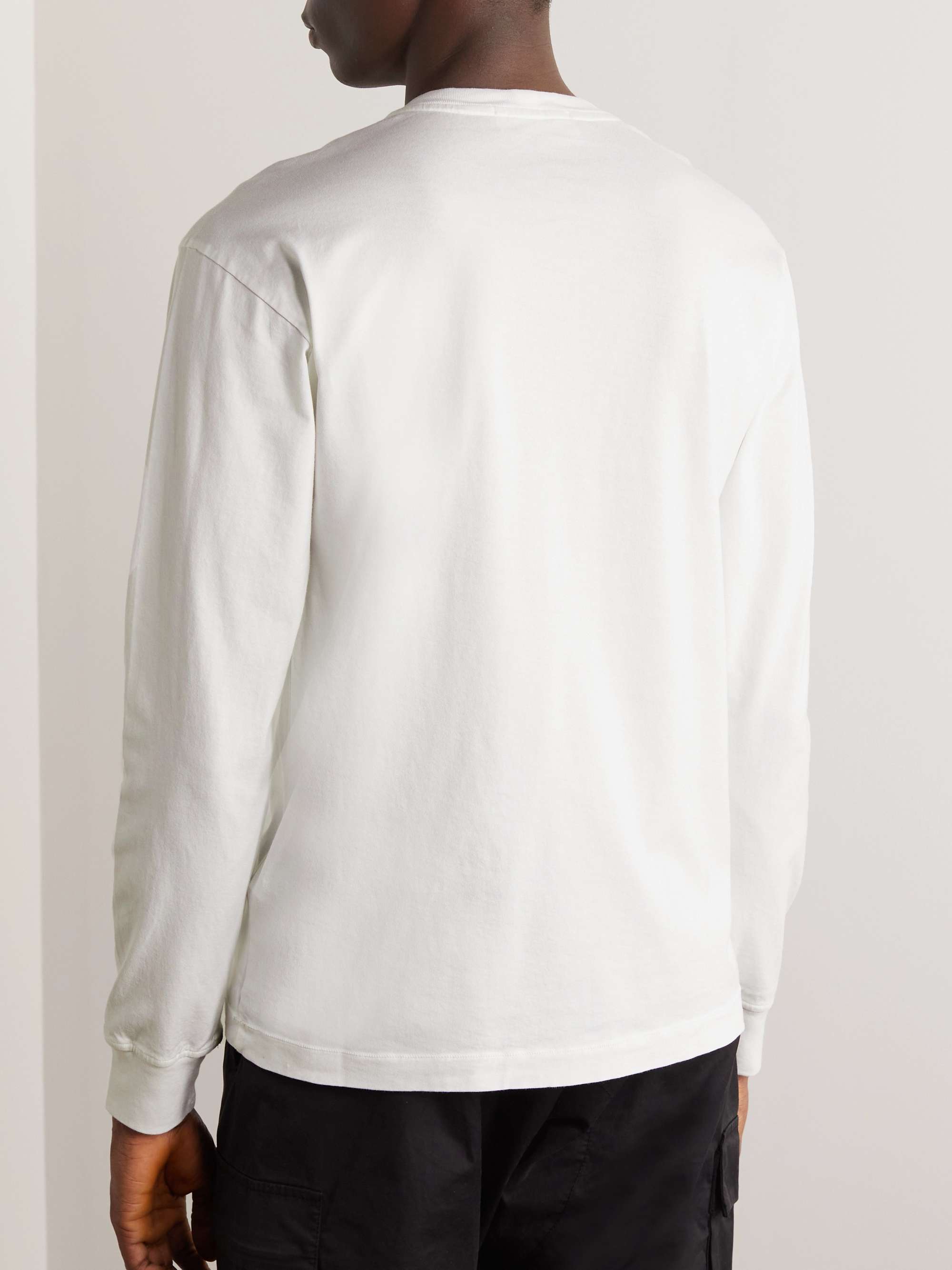 STONE ISLAND Logo-Embroidered Garment-Dyed Cotton-Jersey T-Shirt