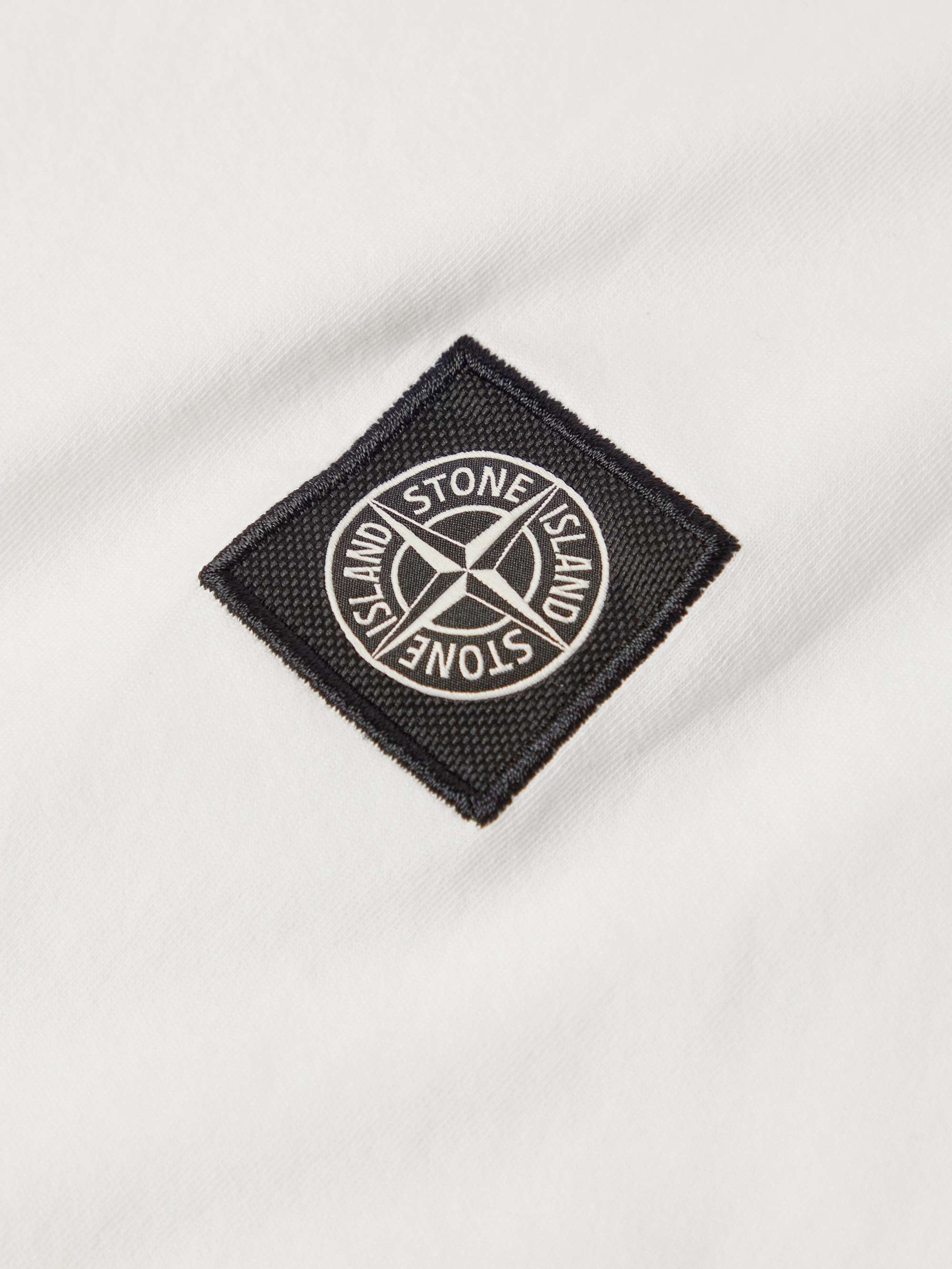 STONE ISLAND Logo-Embroidered Garment-Dyed Cotton-Jersey T-Shirt