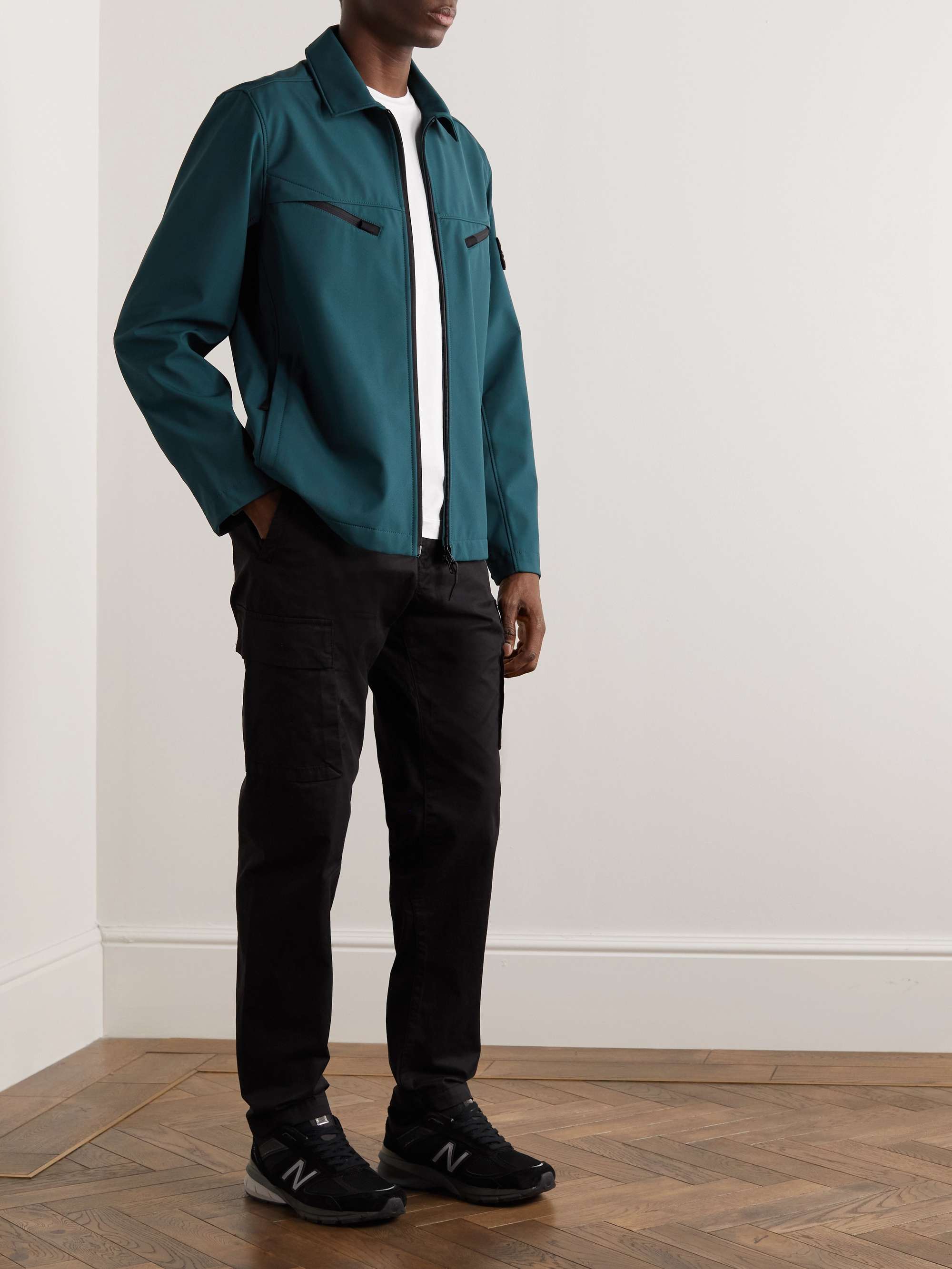 STONE ISLAND Logo-Embroidered Garment-Dyed Cotton-Jersey T-Shirt