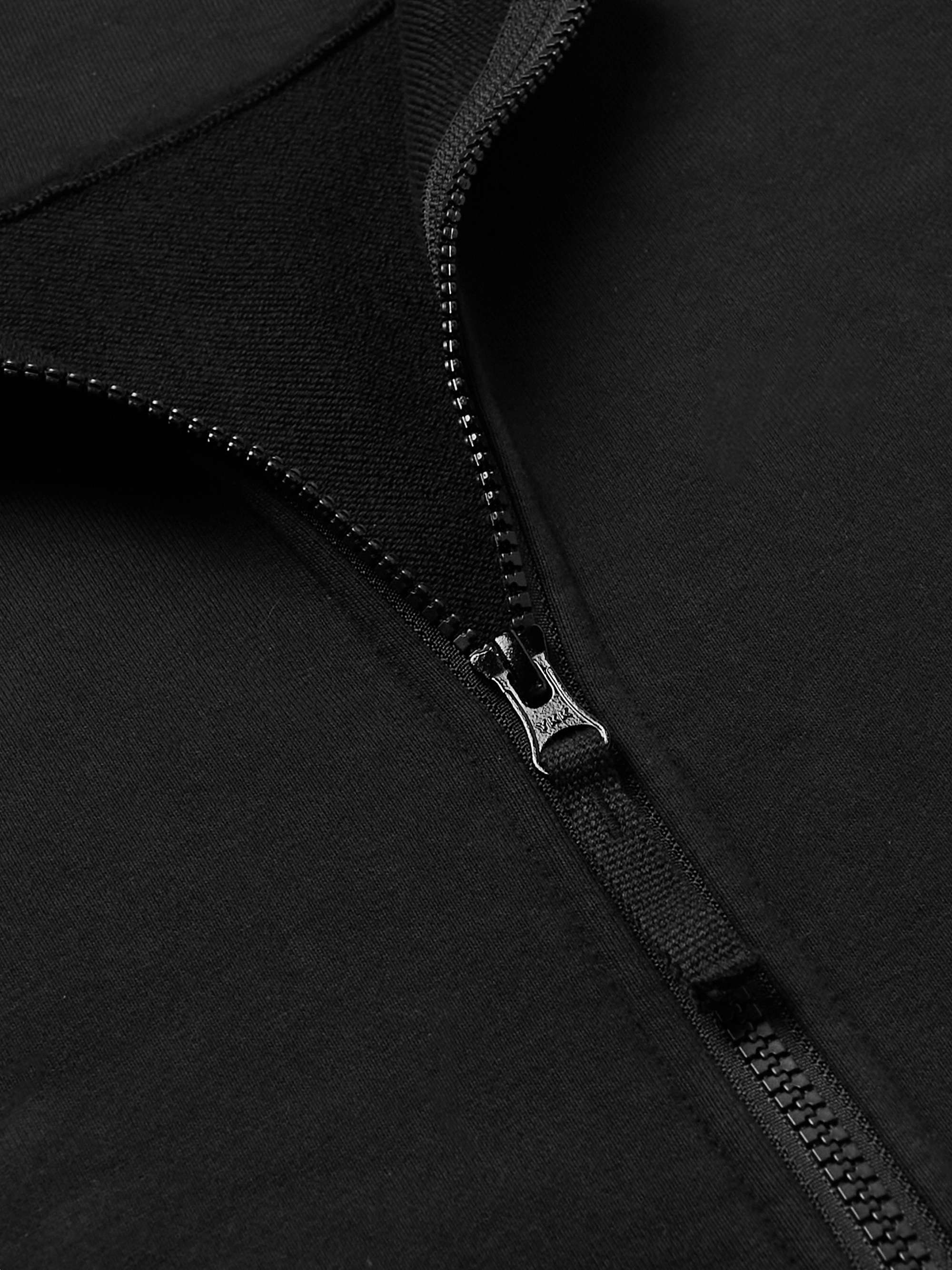 STONE ISLAND Garment-Dyed Logo-Appliquéd Cotton-Jersey Zip-Up Hoodie