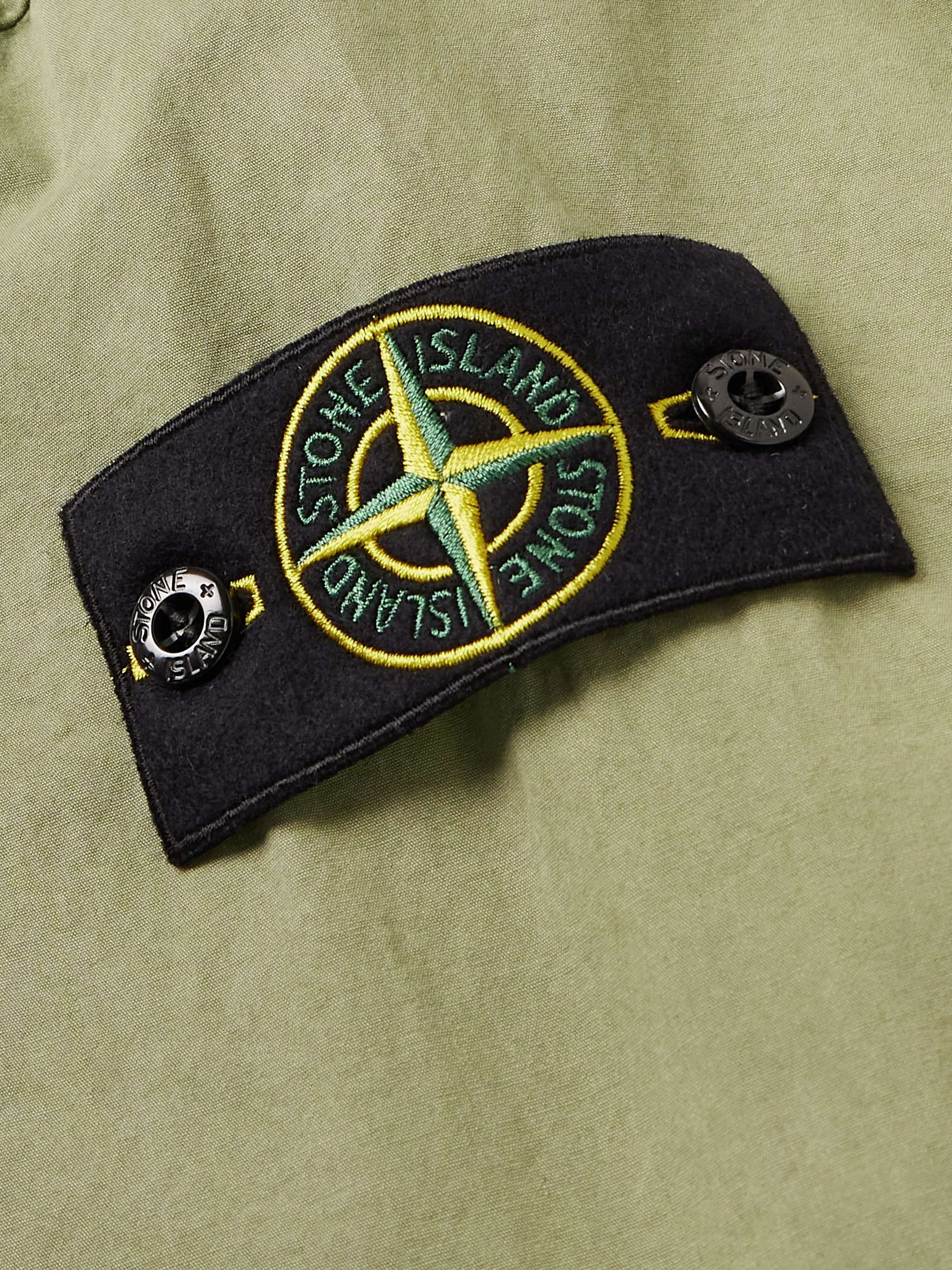 STONE ISLAND Logo-Appliquéd Brushed Cotton-Canvas Overshirt for Men ...