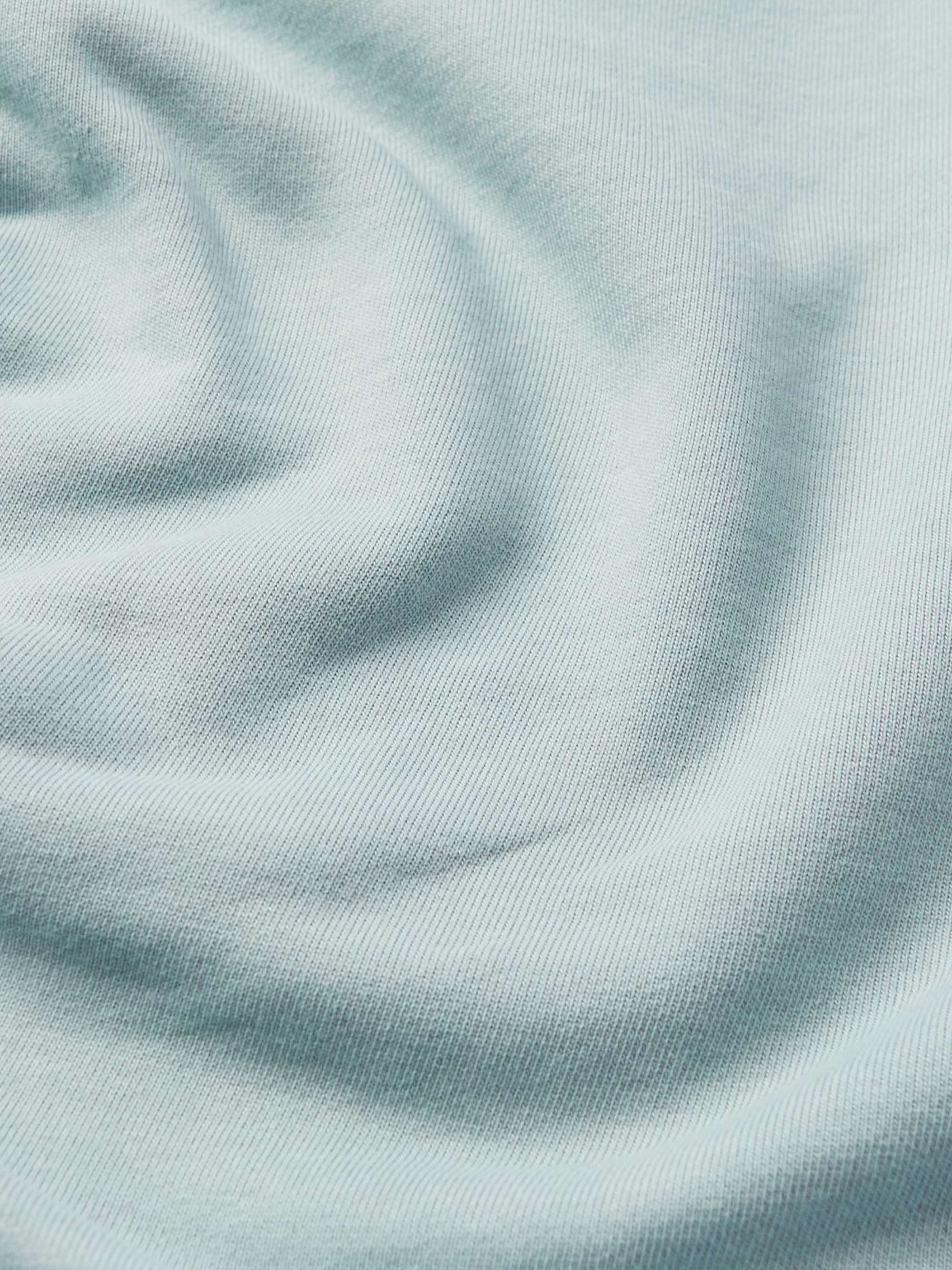 STONE ISLAND Logo-Appliquéd Garment-Dyed Cotton-Jersey Sweatshirt