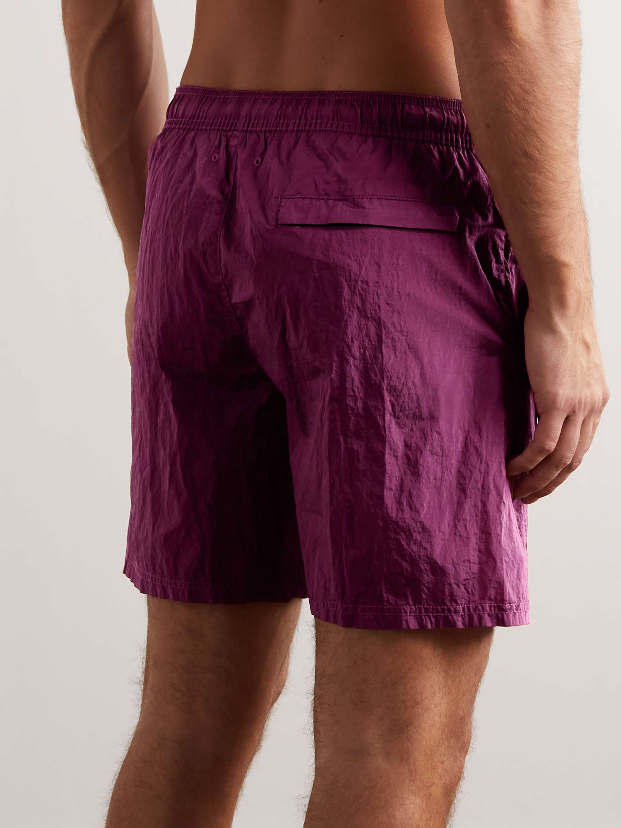 STONE ISLAND Logo-Appliquéd Straight-Leg Mid-Length Swim Shorts
