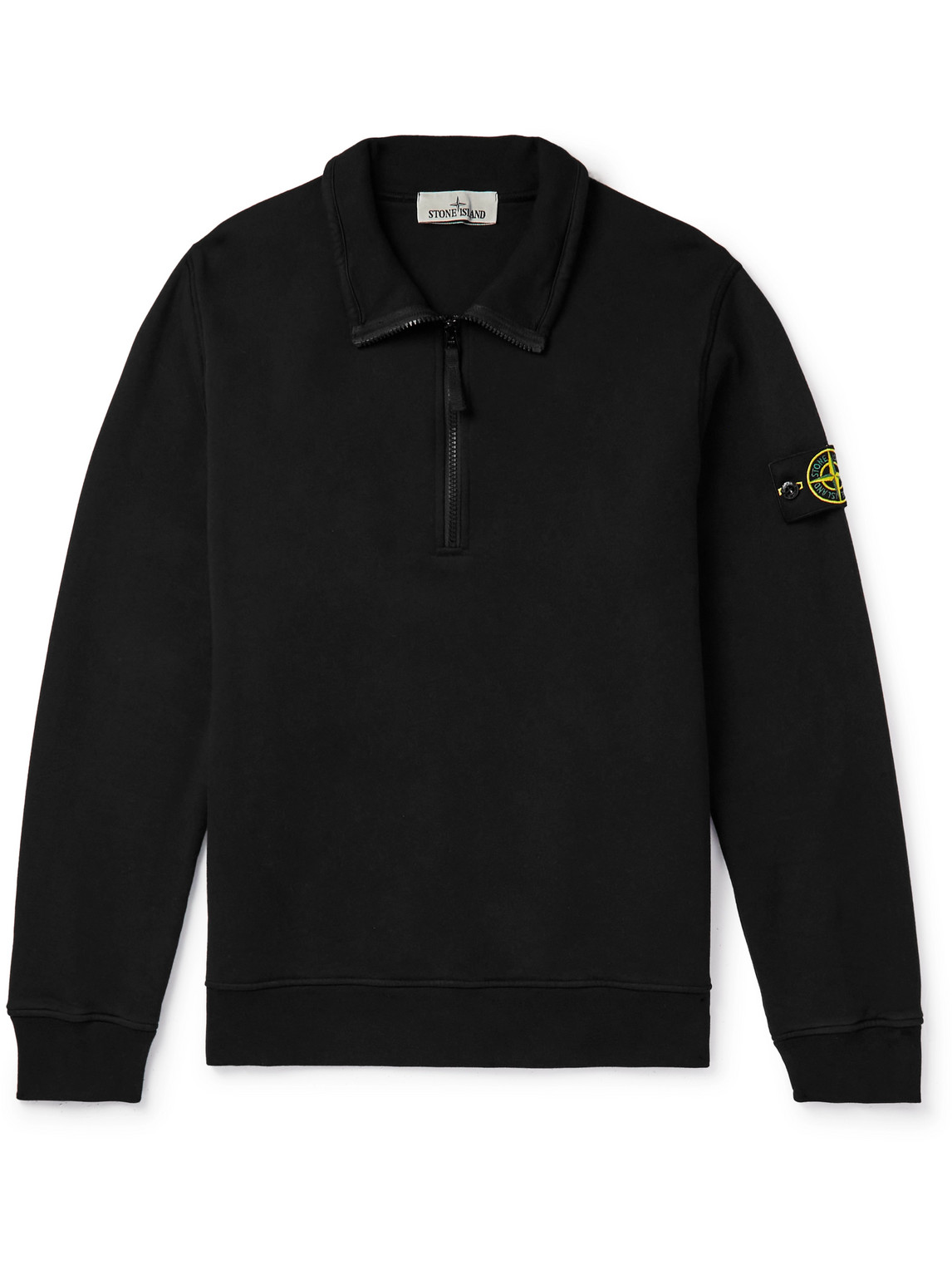 Stone Island Logo-appliquéd Garment-dyed Cotton-jersey Half