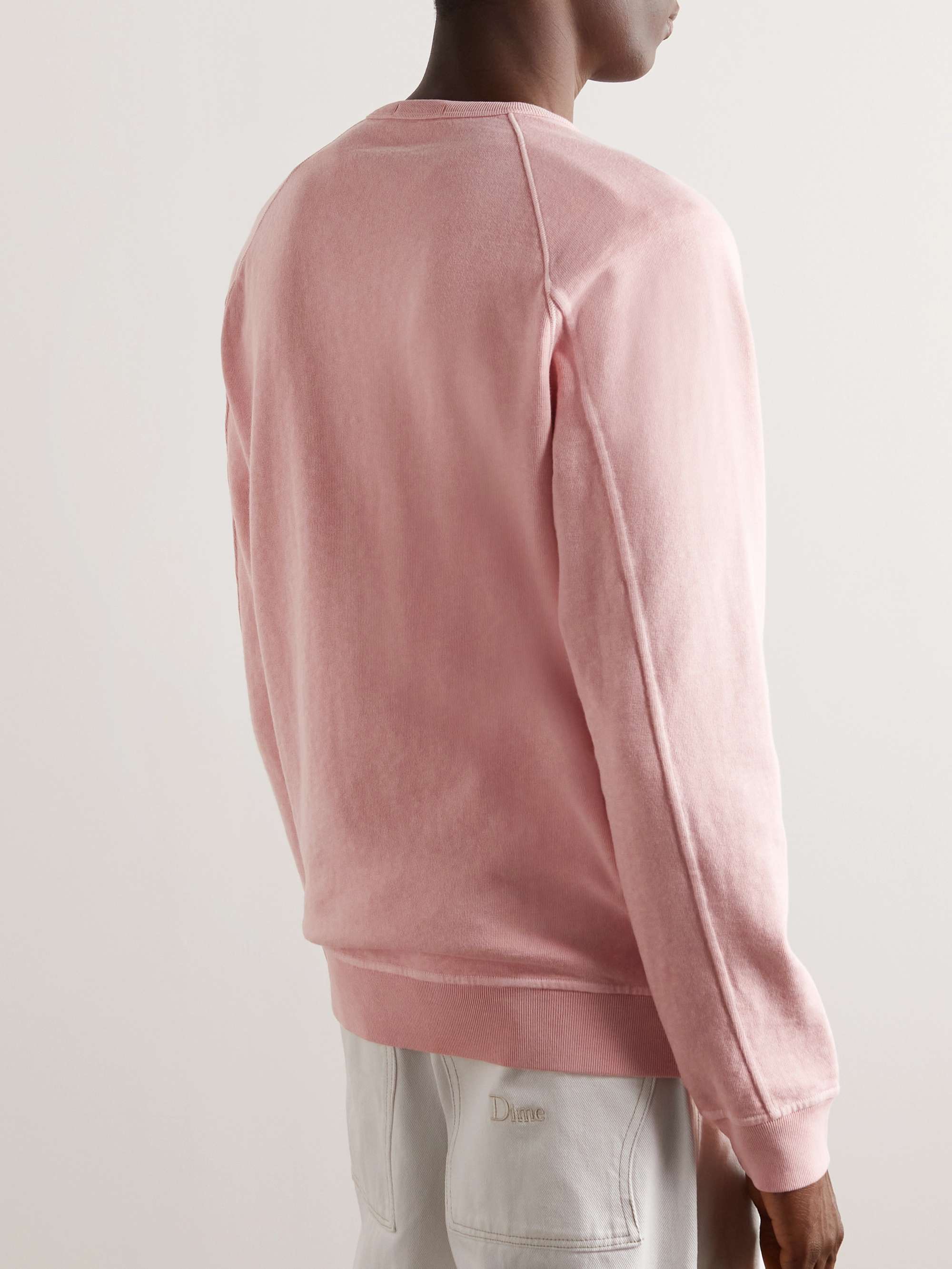 STONE ISLAND Logo-Appliquéd Garment-Dyed Cotton-Jersey Sweatshirt