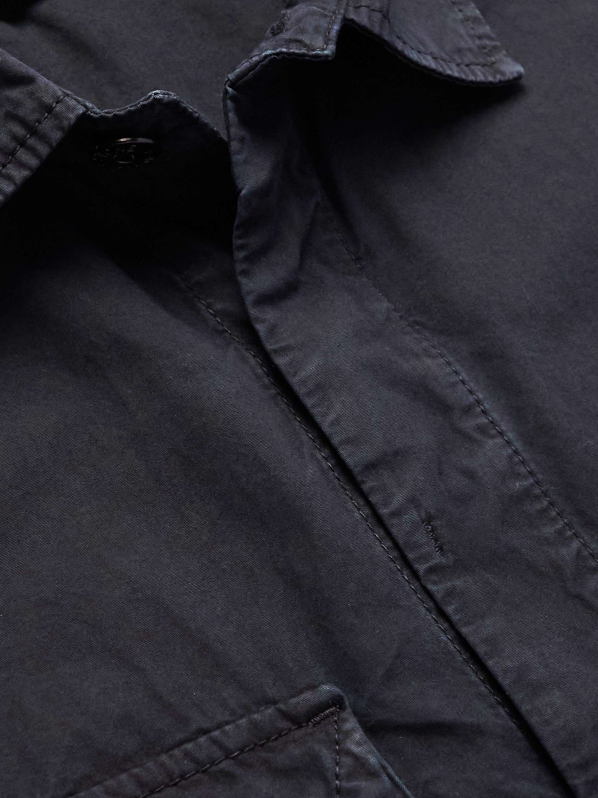 STONE ISLAND Logo-Appliquéd Brushed Cotton-Canvas Overshirt