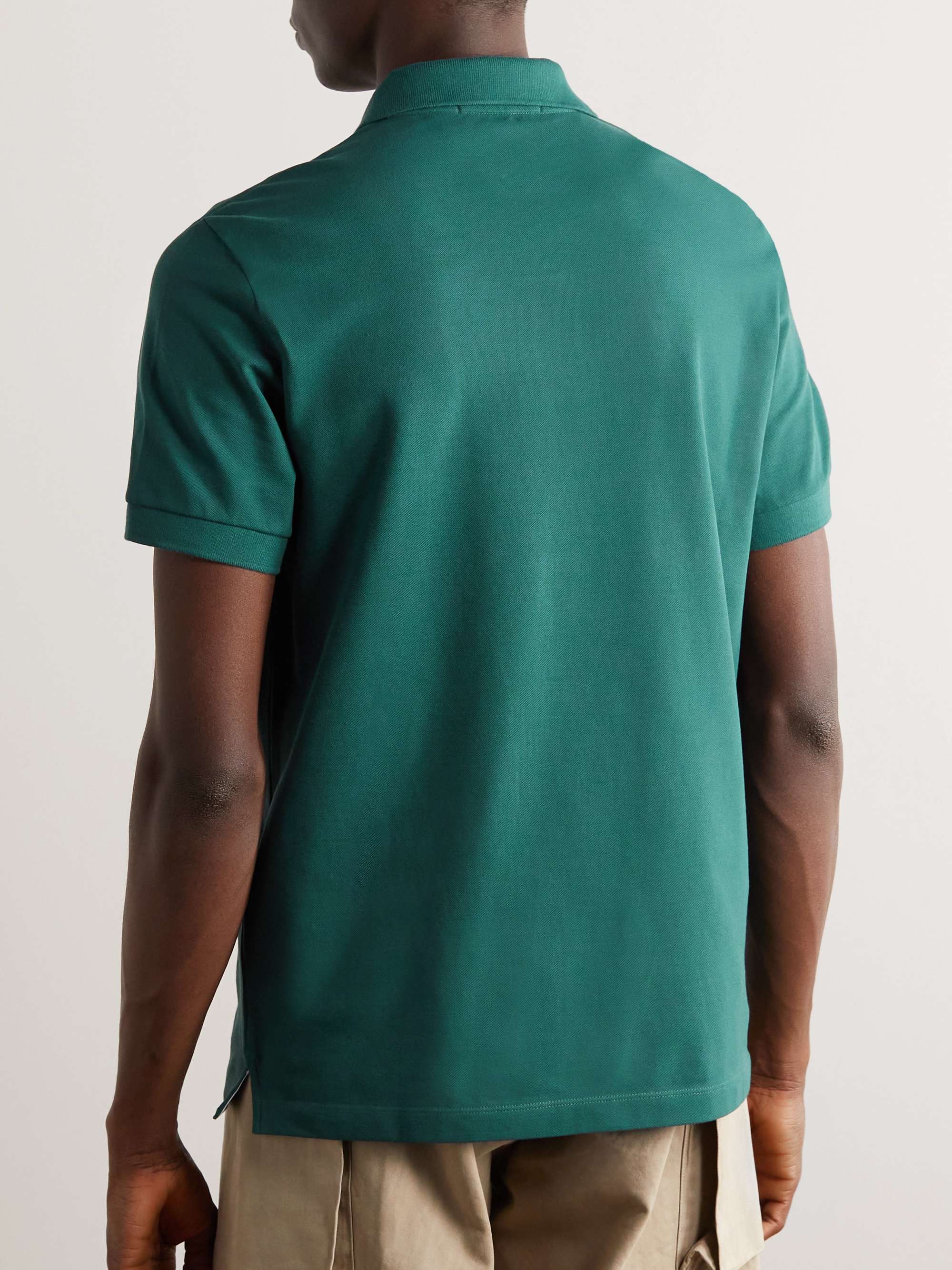 STONE ISLAND Logo-Appliquéd Stretch-Cotton Piqué Polo Shirt