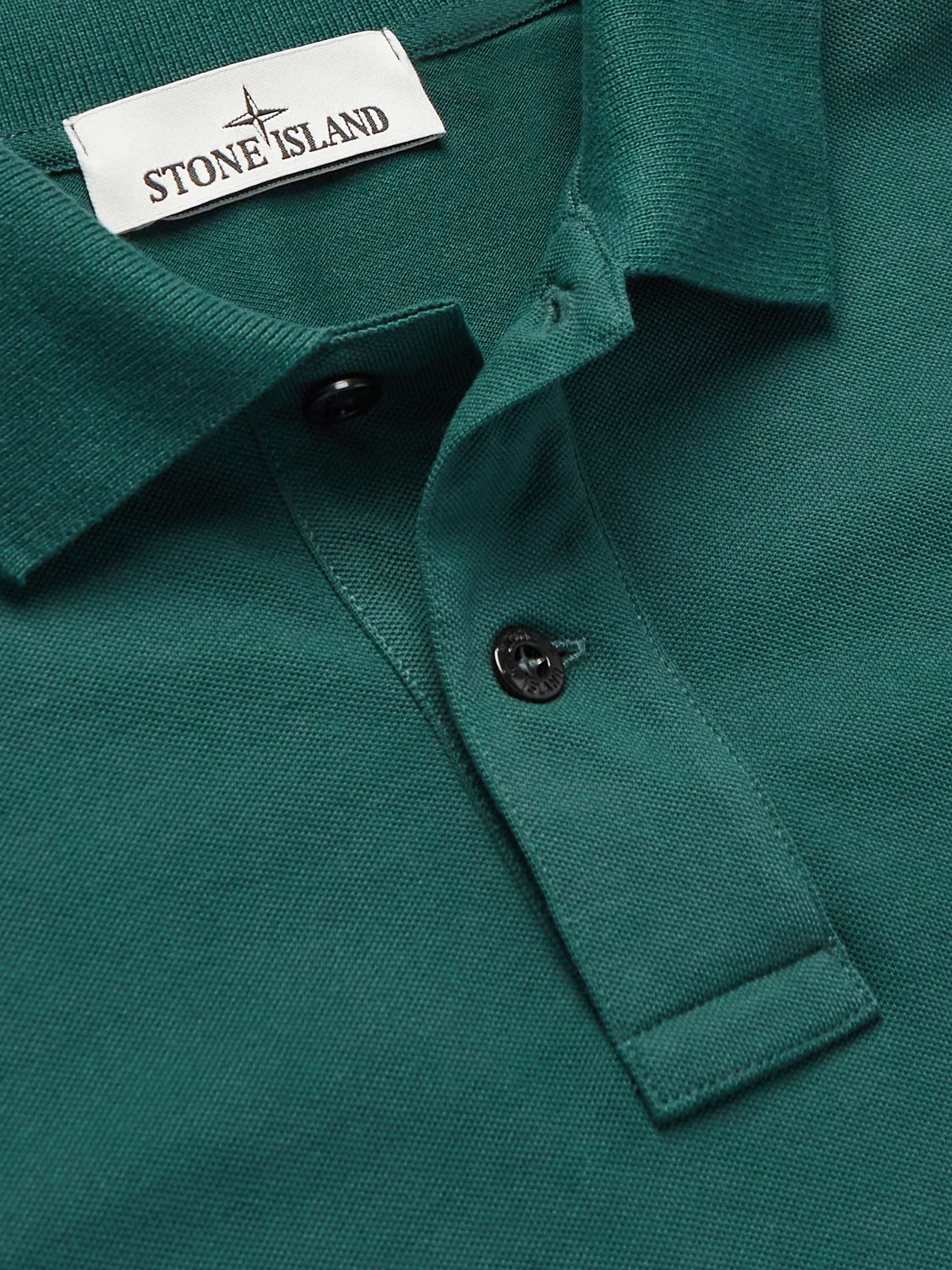 Saga Beweegt niet Stationair STONE ISLAND Logo-Appliquéd Stretch-Cotton Piqué Polo Shirt | MR PORTER