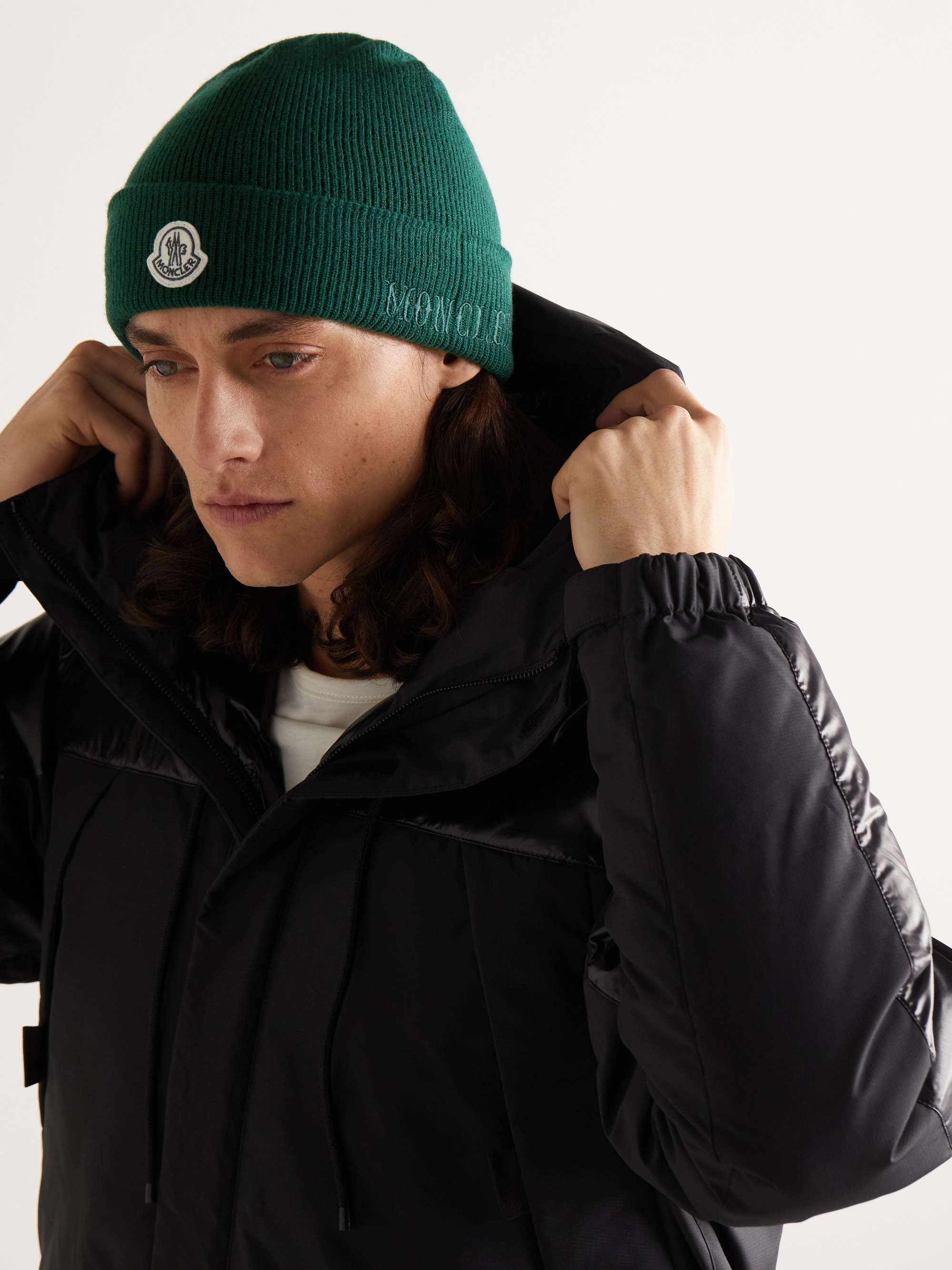 7 Moncler FRGMT Hiroshi Fujiwara Logo-Appliquéd Ribbed Wool Beanie