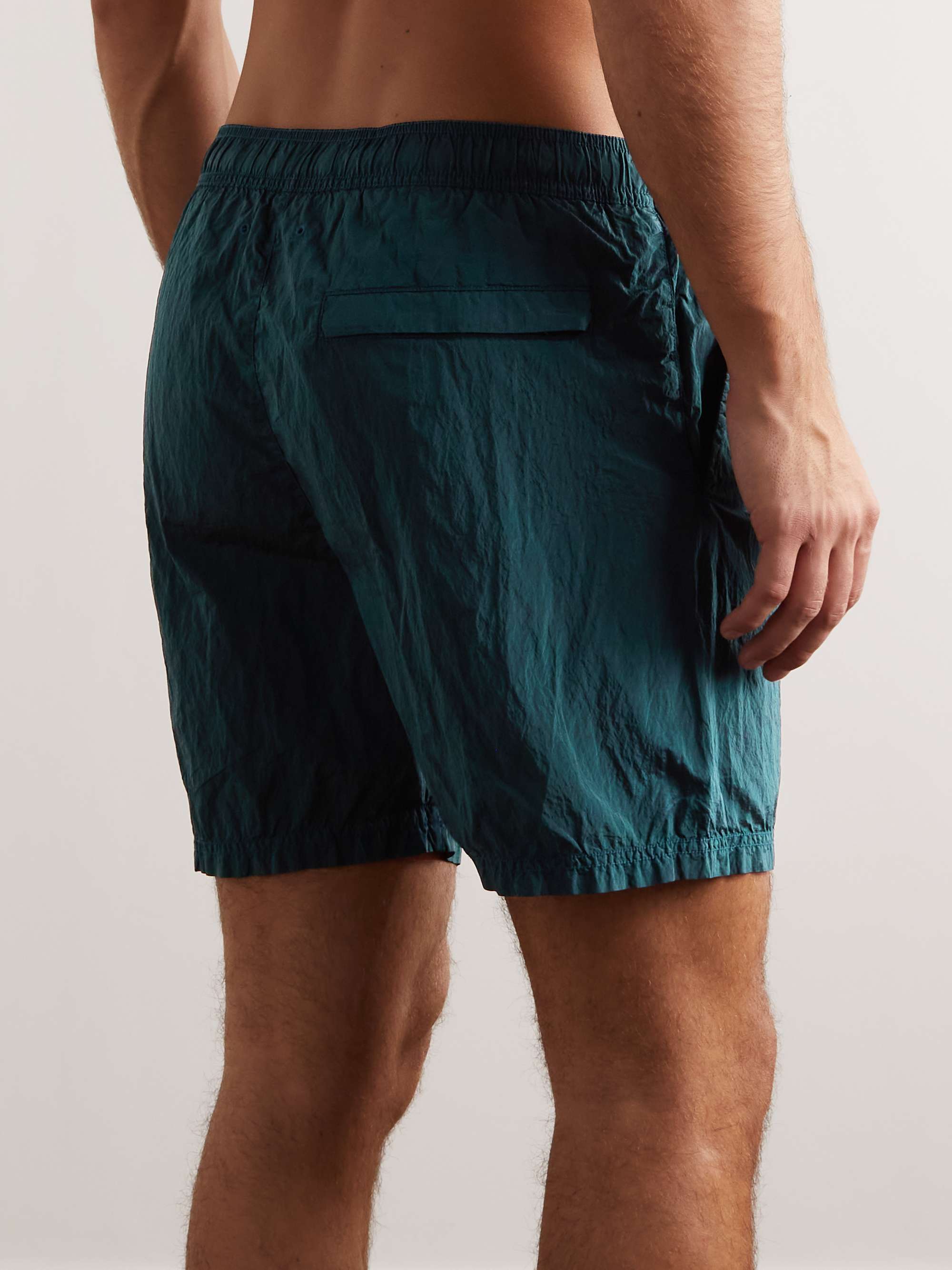STONE ISLAND Logo-Appliquéd Straight-Leg Mid-Length Swim Shorts