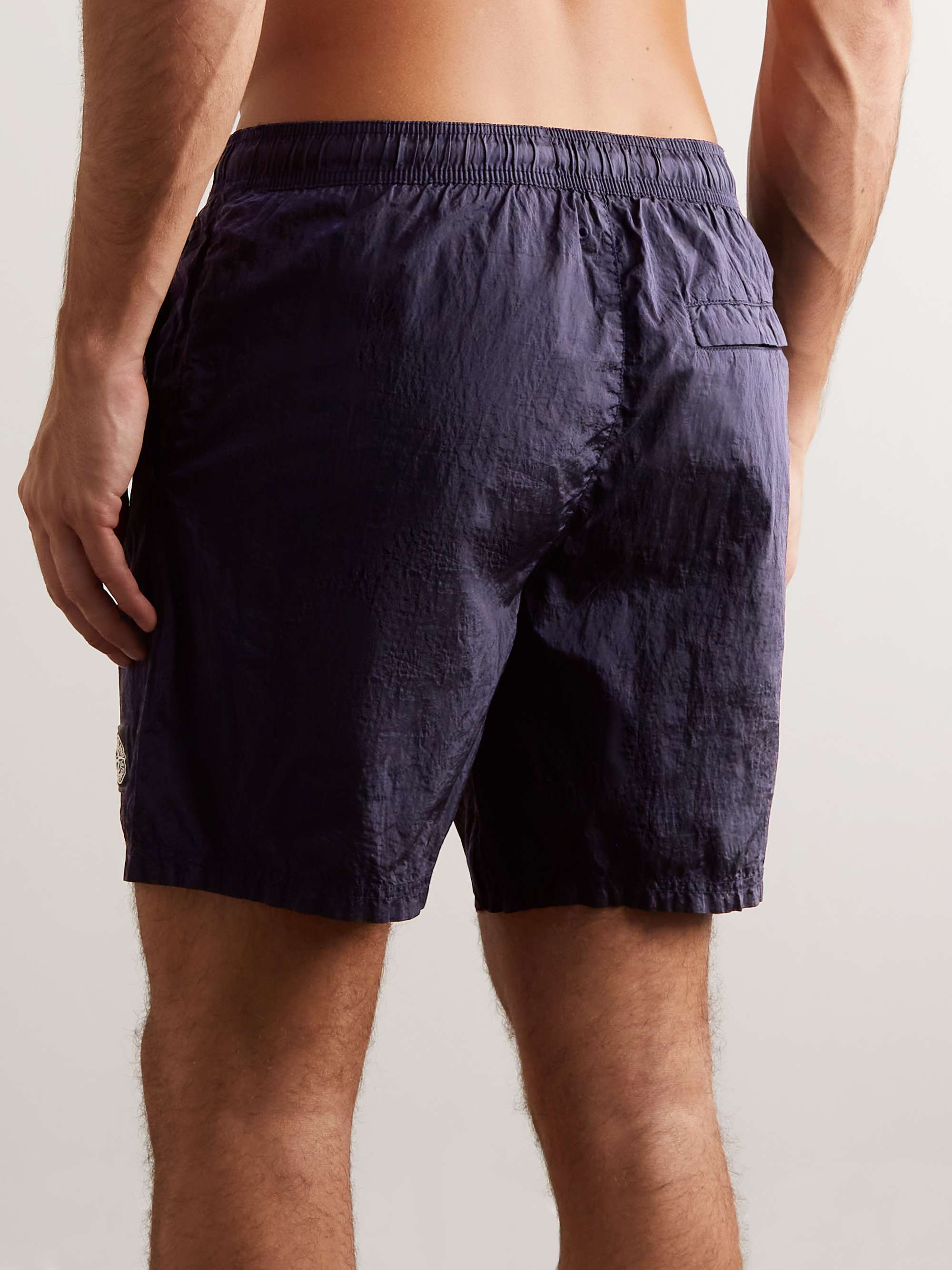 STONE ISLAND Logo-Appliquéd Straight-Leg Mid-Length Swim Shorts