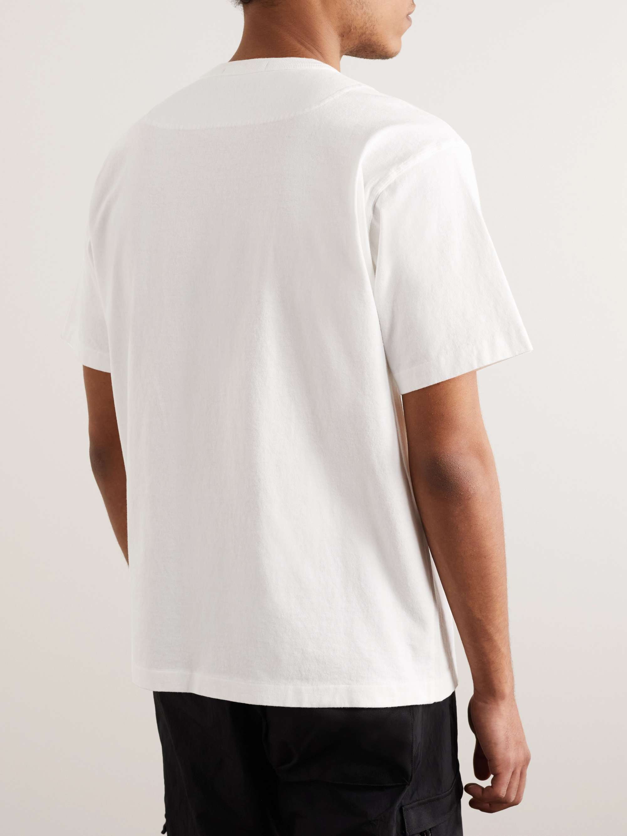 STONE ISLAND Logo-Embroidered Garment-Dyed Cotton-Jersey T-Shirt