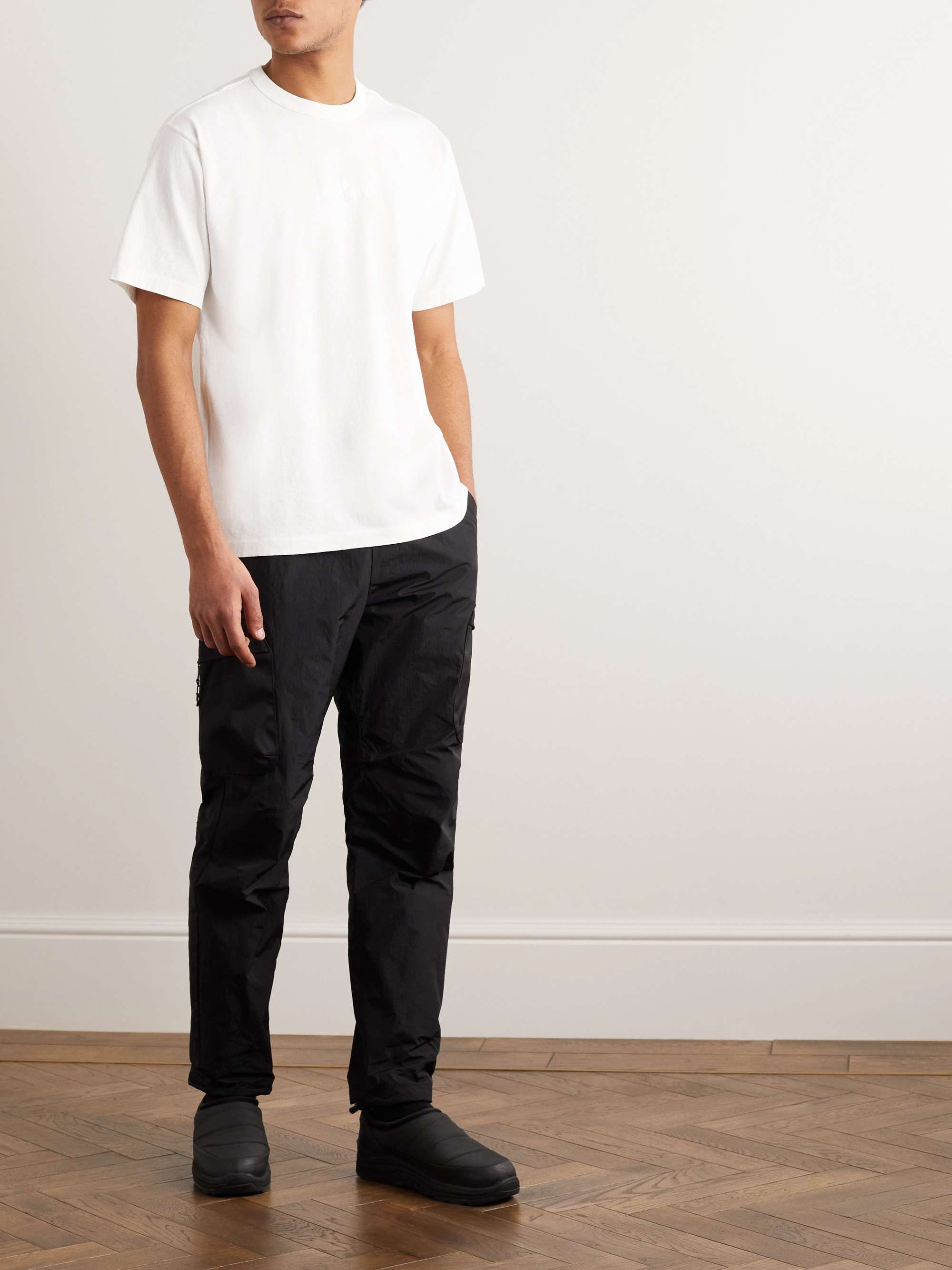 STONE ISLAND Logo-Embroidered Garment-Dyed Cotton-Jersey T-Shirt